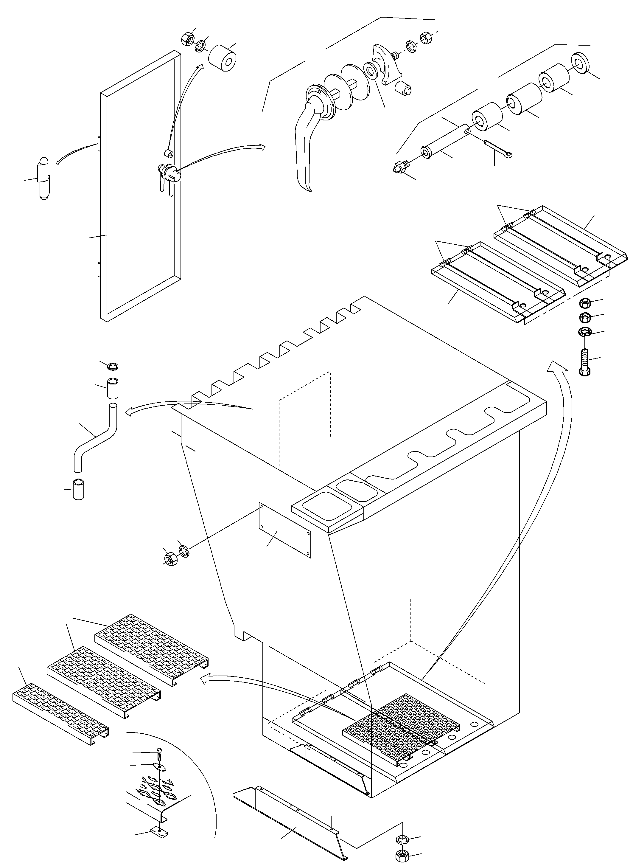 Komatsu parts book diagram for PC3000-6 S/N 46191: CAB SUPPORT