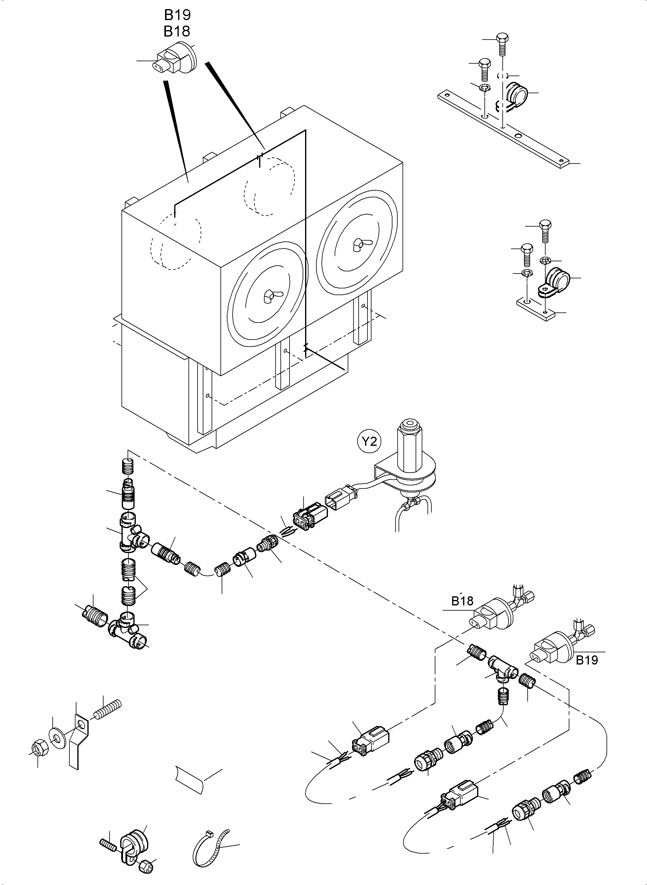 Komatsu parts book diagram for PC3000-6 S/N 46191: ELECTR. PARTS AIR INTAKE
