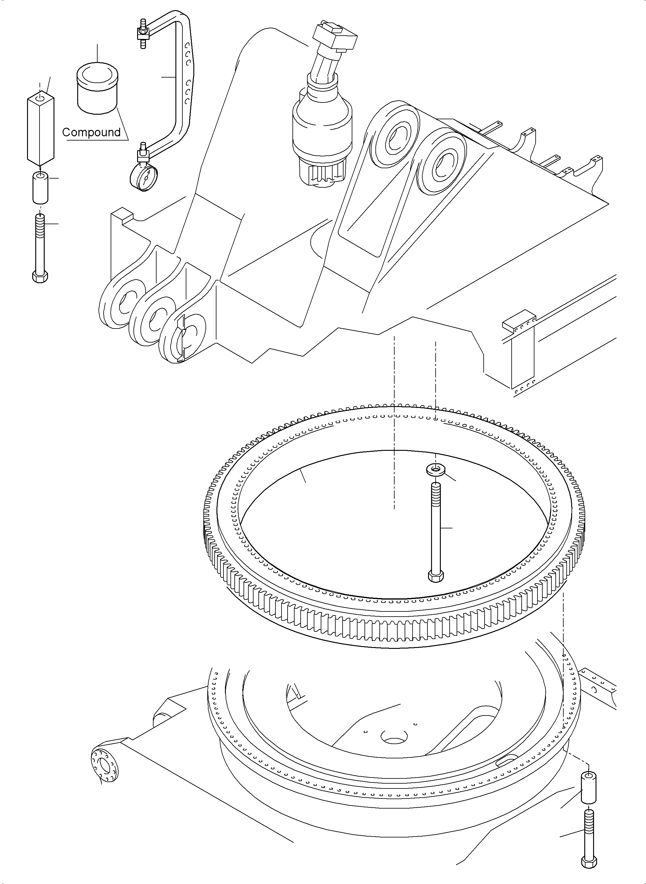 Komatsu parts book diagram for PC3000-6 S/N 46191: SLEW RING ARR.