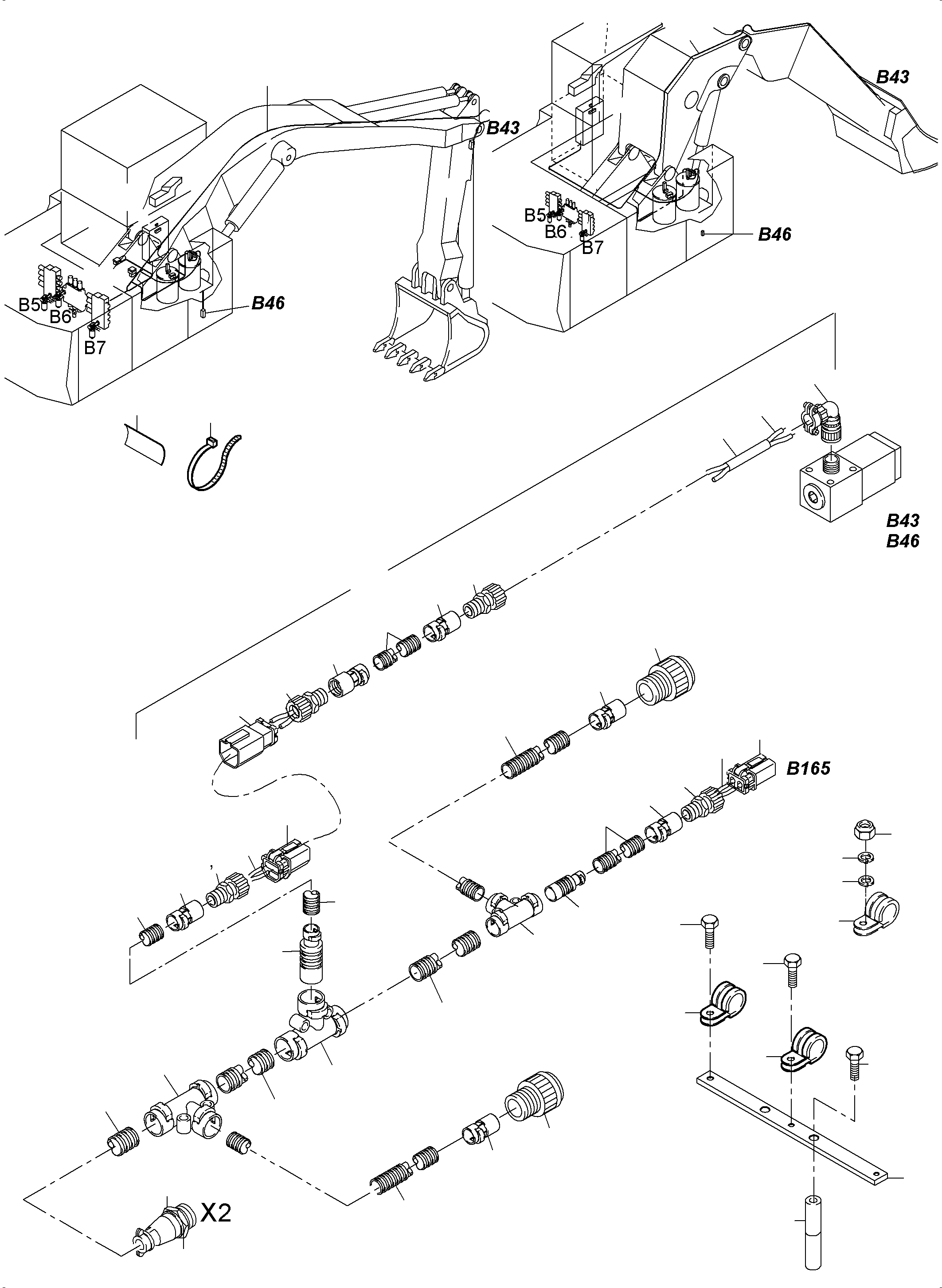 Komatsu parts book diagram for PC3000-6 S/N 46191: ELECTR. PARTS