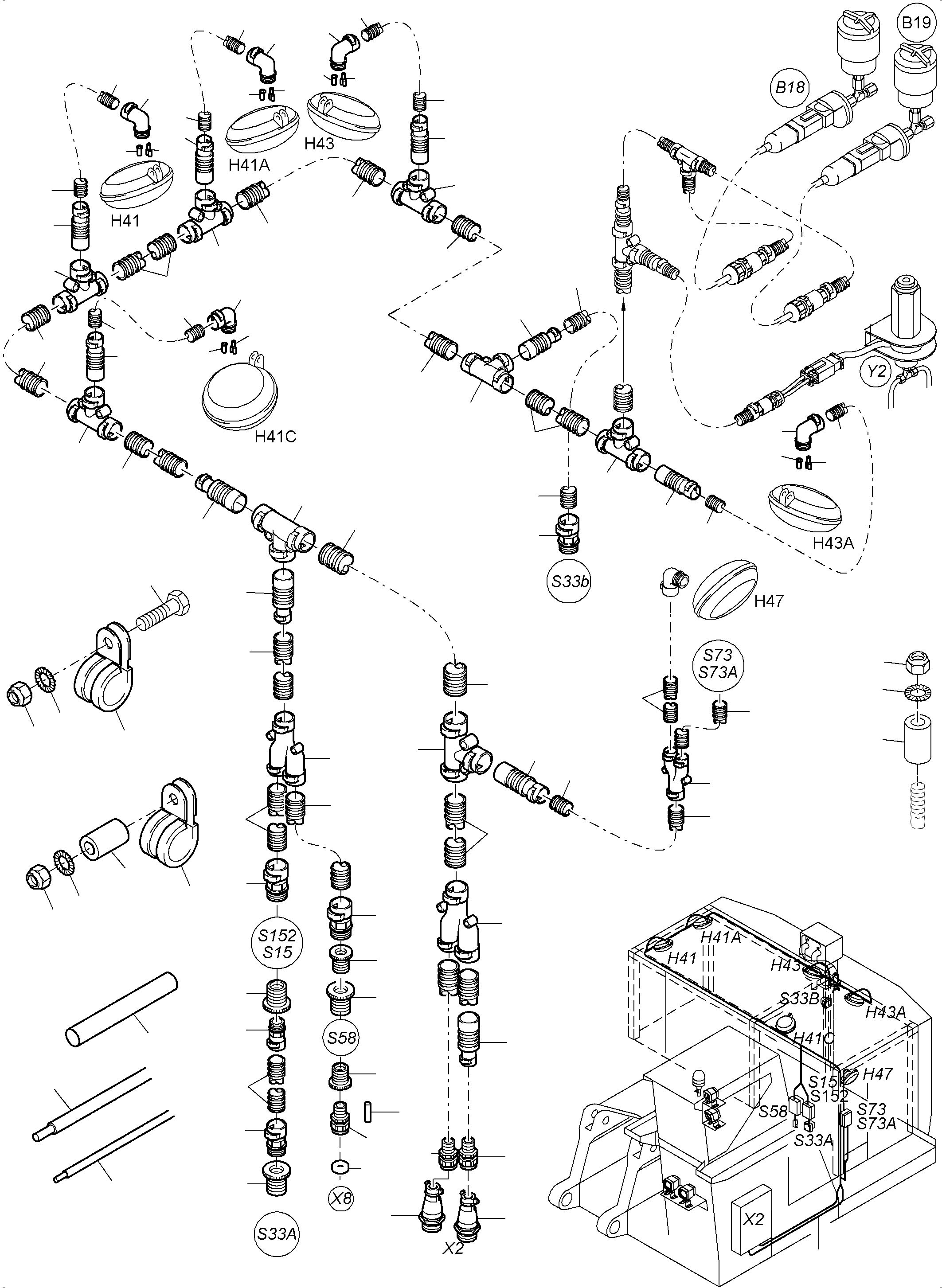 Komatsu parts book diagram for PC3000-6 S/N 46191: LIGHTING EQUIPMENT