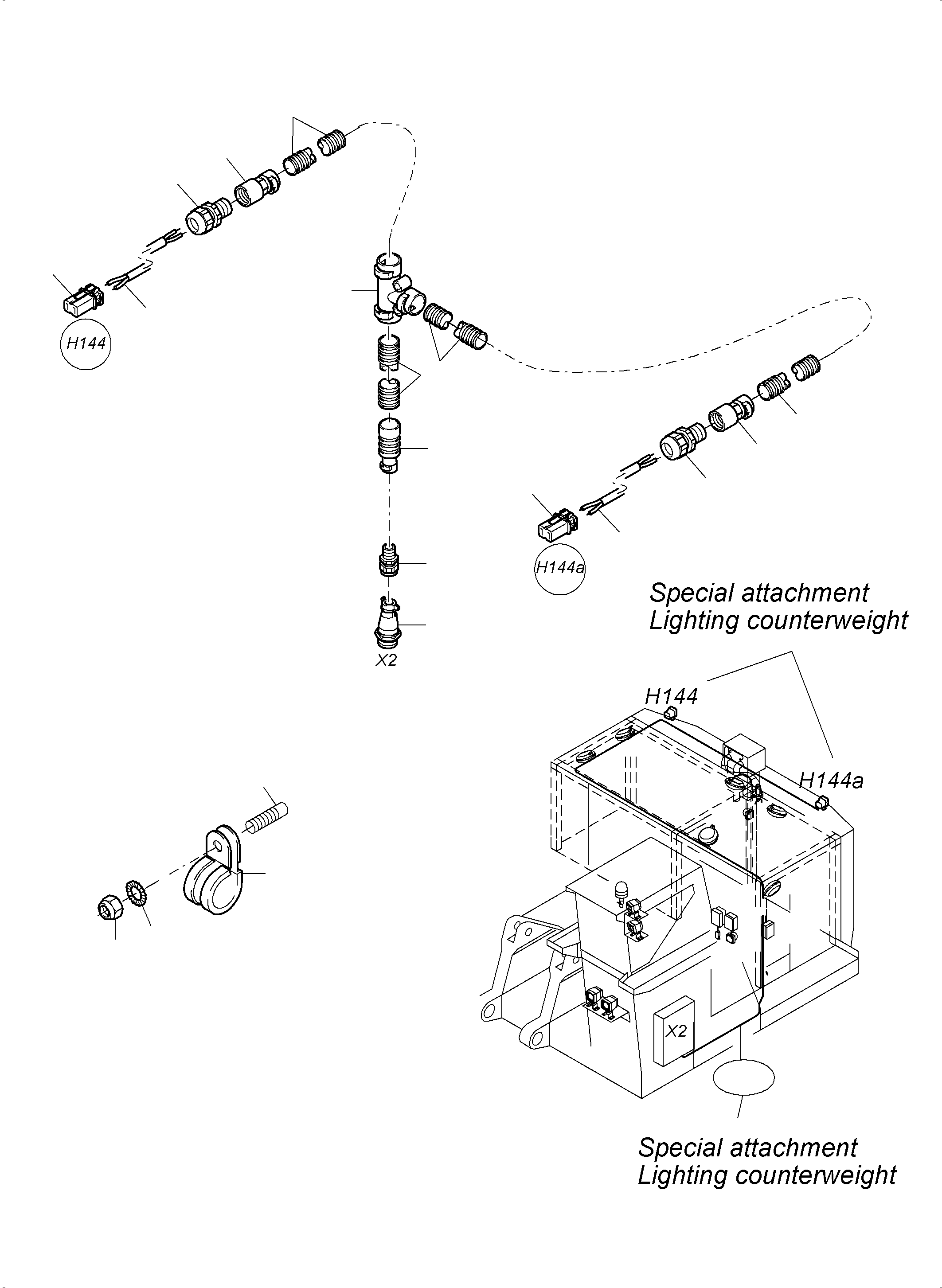 Komatsu parts book diagram for PC3000-6 S/N 46191: LIGHTING EQUIPMENT