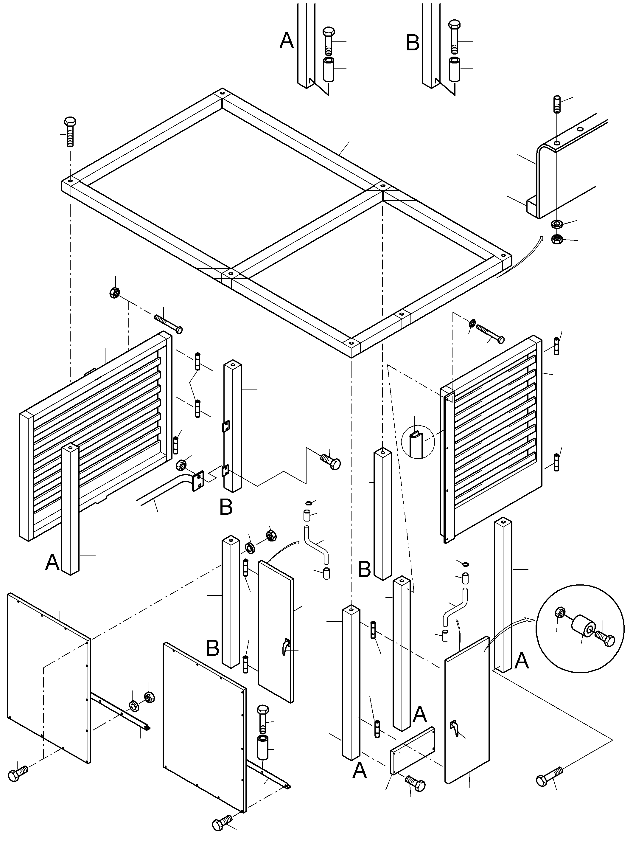 Komatsu parts book diagram for PC3000-6 S/N 46191: COVERING - ENGINE HOUSING