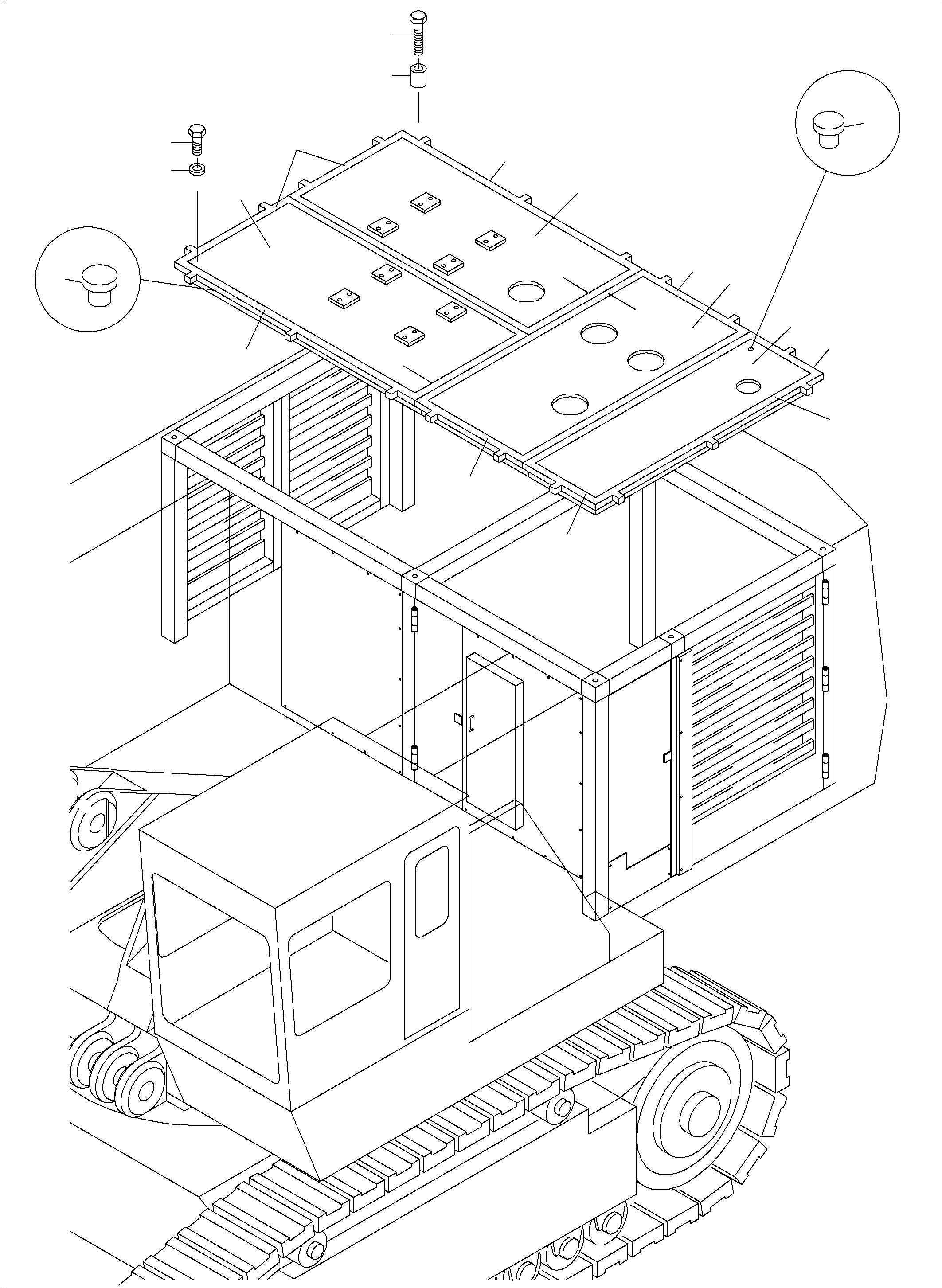 Komatsu parts book diagram for PC3000-6 S/N 46191: COVERING - ENGINE HOUSING