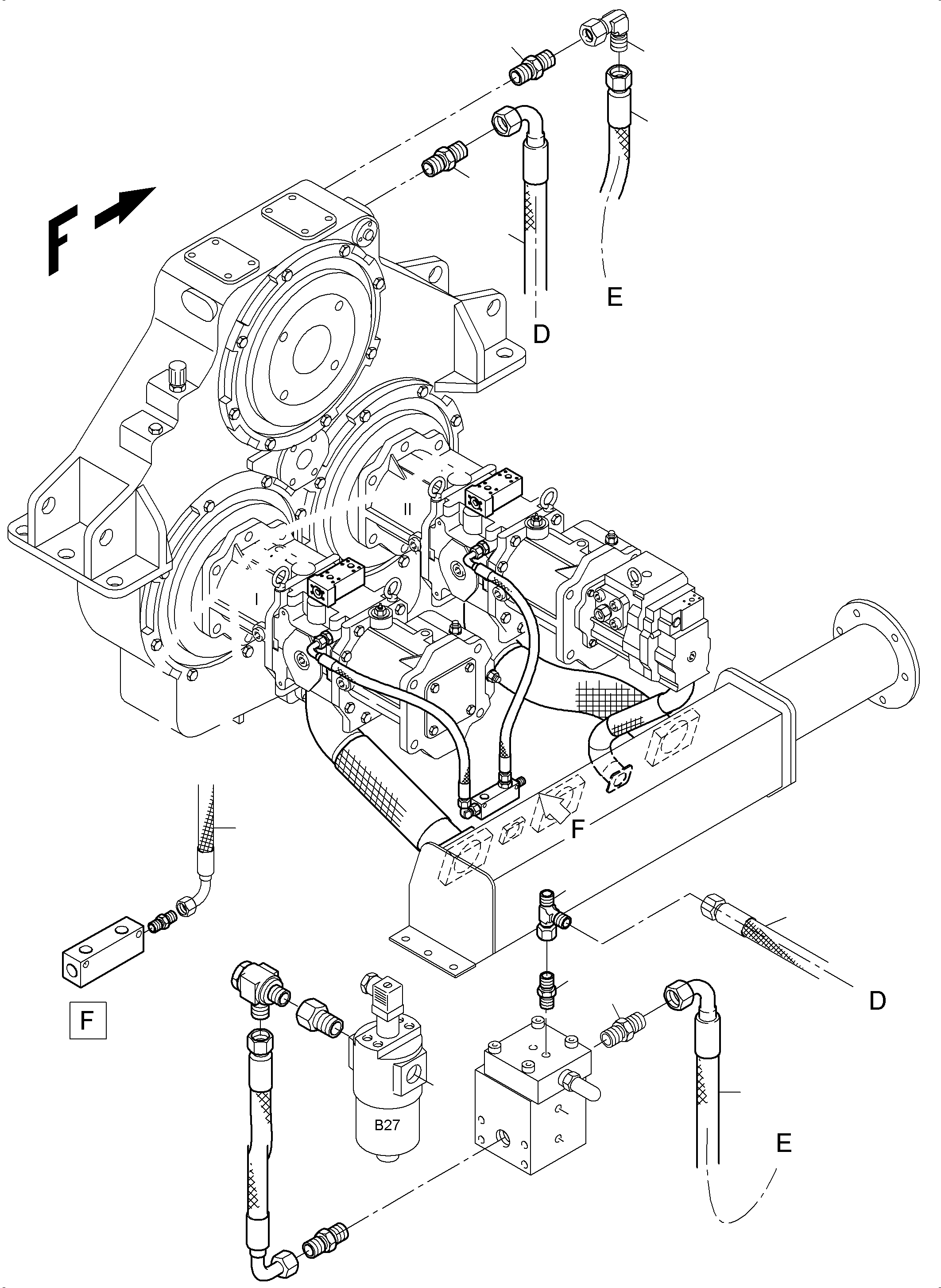 Komatsu parts book diagram for PC3000-6 S/N 46191: CONTROL- AND FILTER PLATE