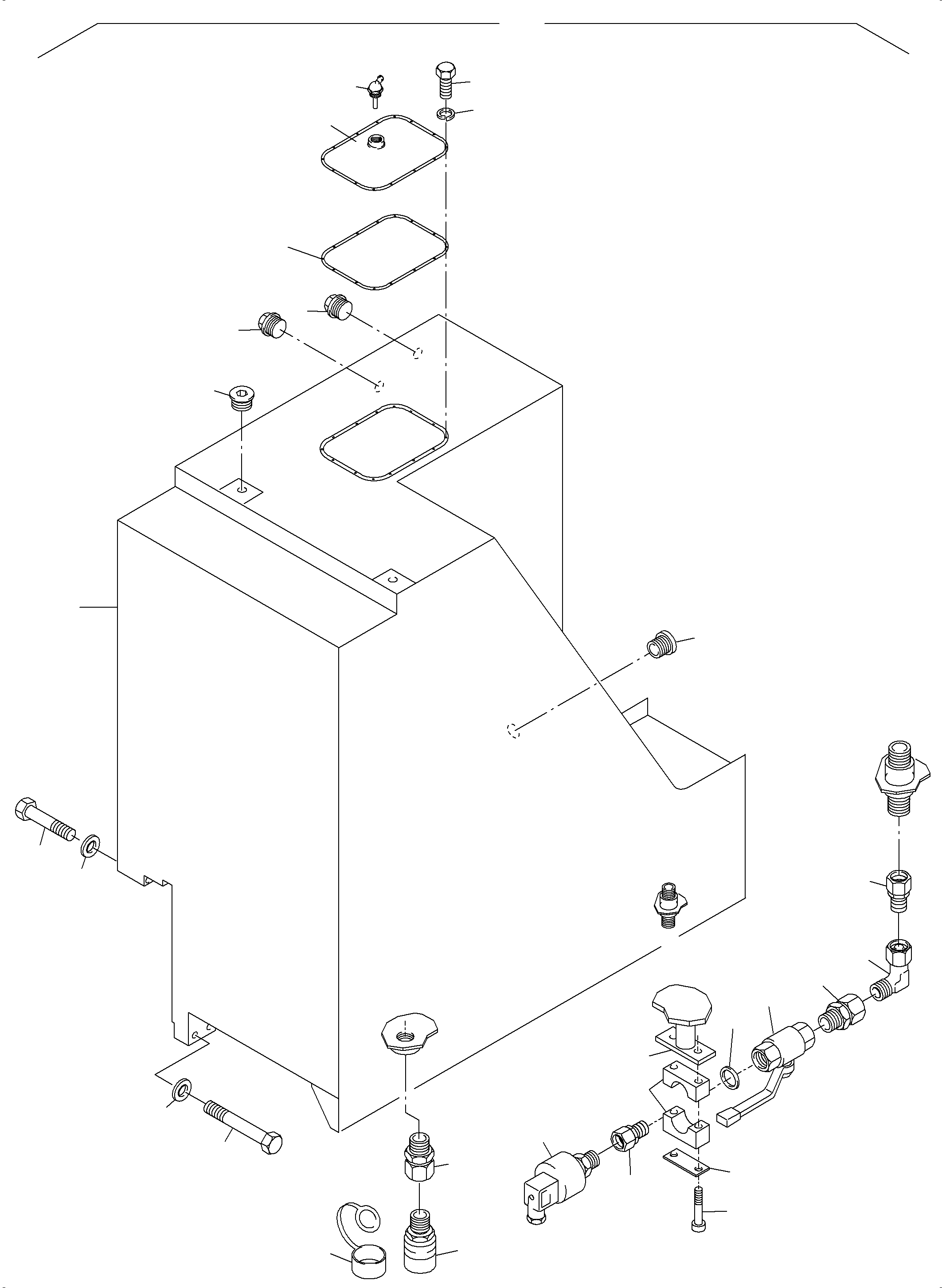 Komatsu parts book diagram for PC3000-6 S/N 46191: FUEL TANK