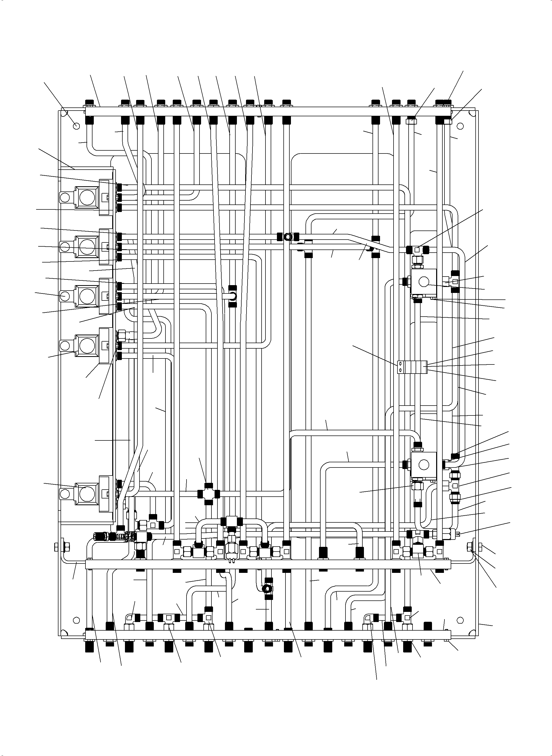 Komatsu parts book diagram for PC3000-6 S/N 46191: PIPES - PILOT CONTROL PLATE (BE)