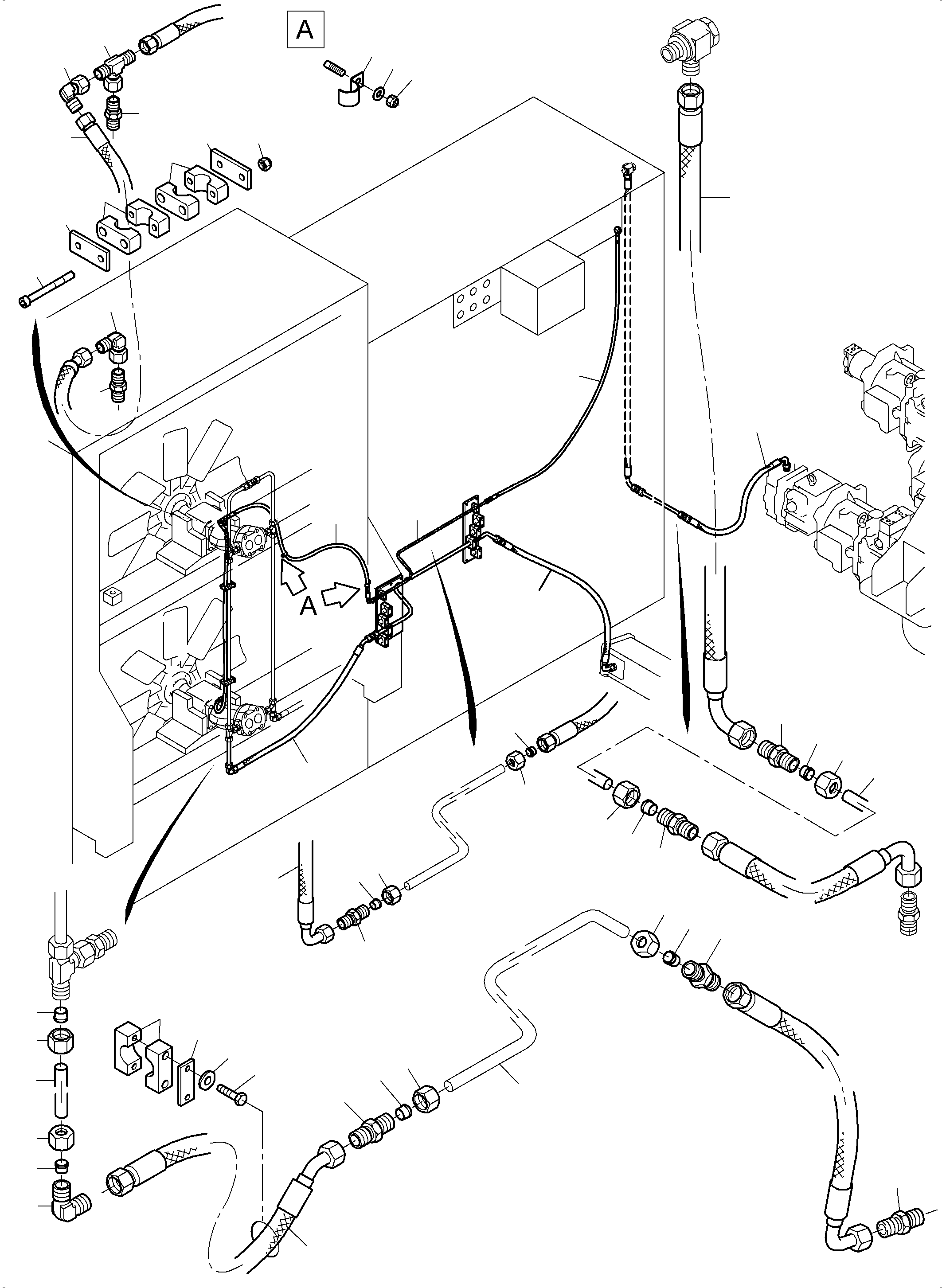Excavators Mining Komatsu / PC3000-6 S/N 46195(G46195) / Return Lines - Fan Motors, Fan Pump(485-1821b : 485-1821b)