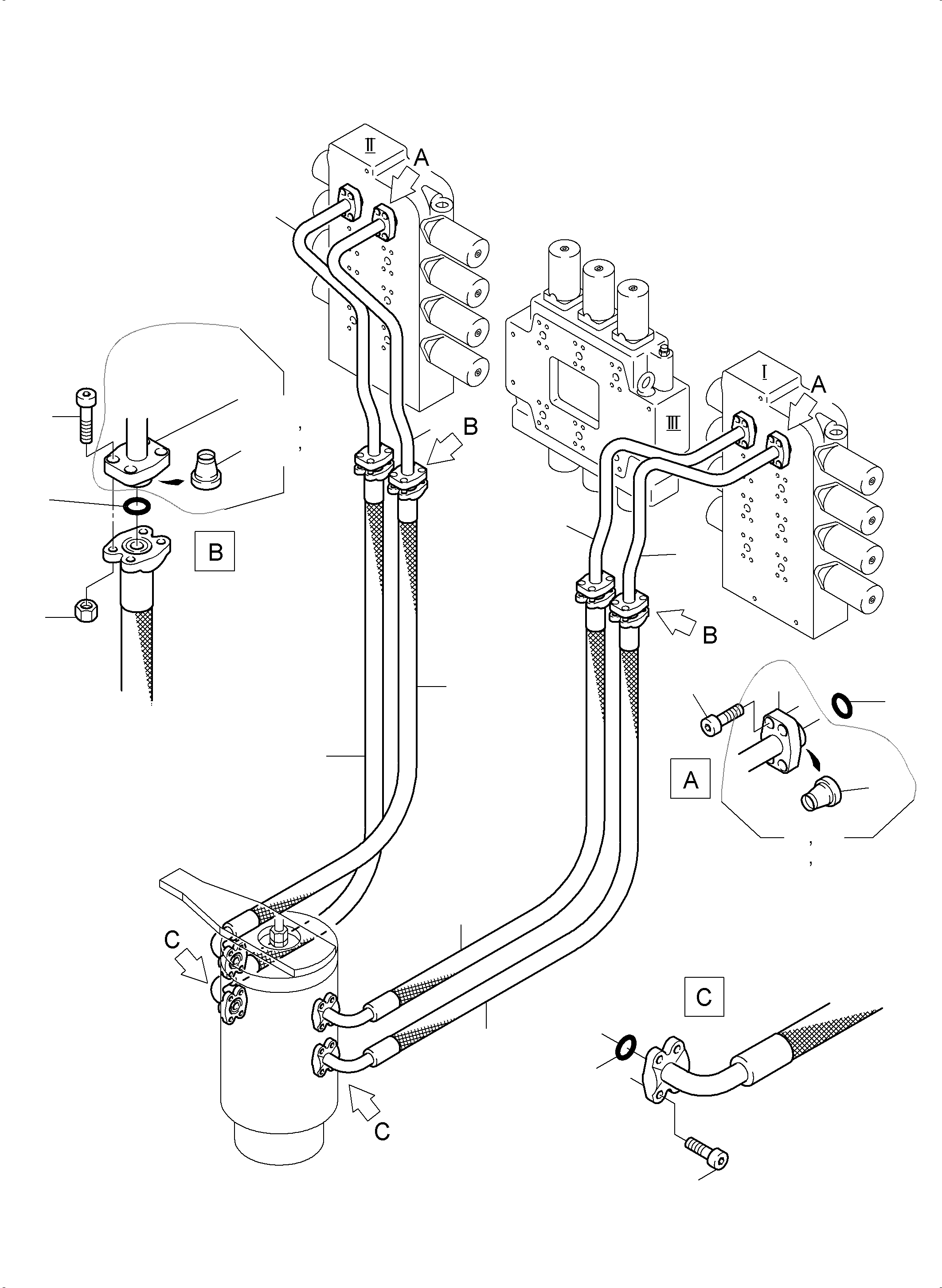 Excavators Mining Komatsu / PC3000-6 S/N 46195(G46195) / Pressure Lines (P) Control Blocks - Rotary Joint(485-1854b : 485-1854b)