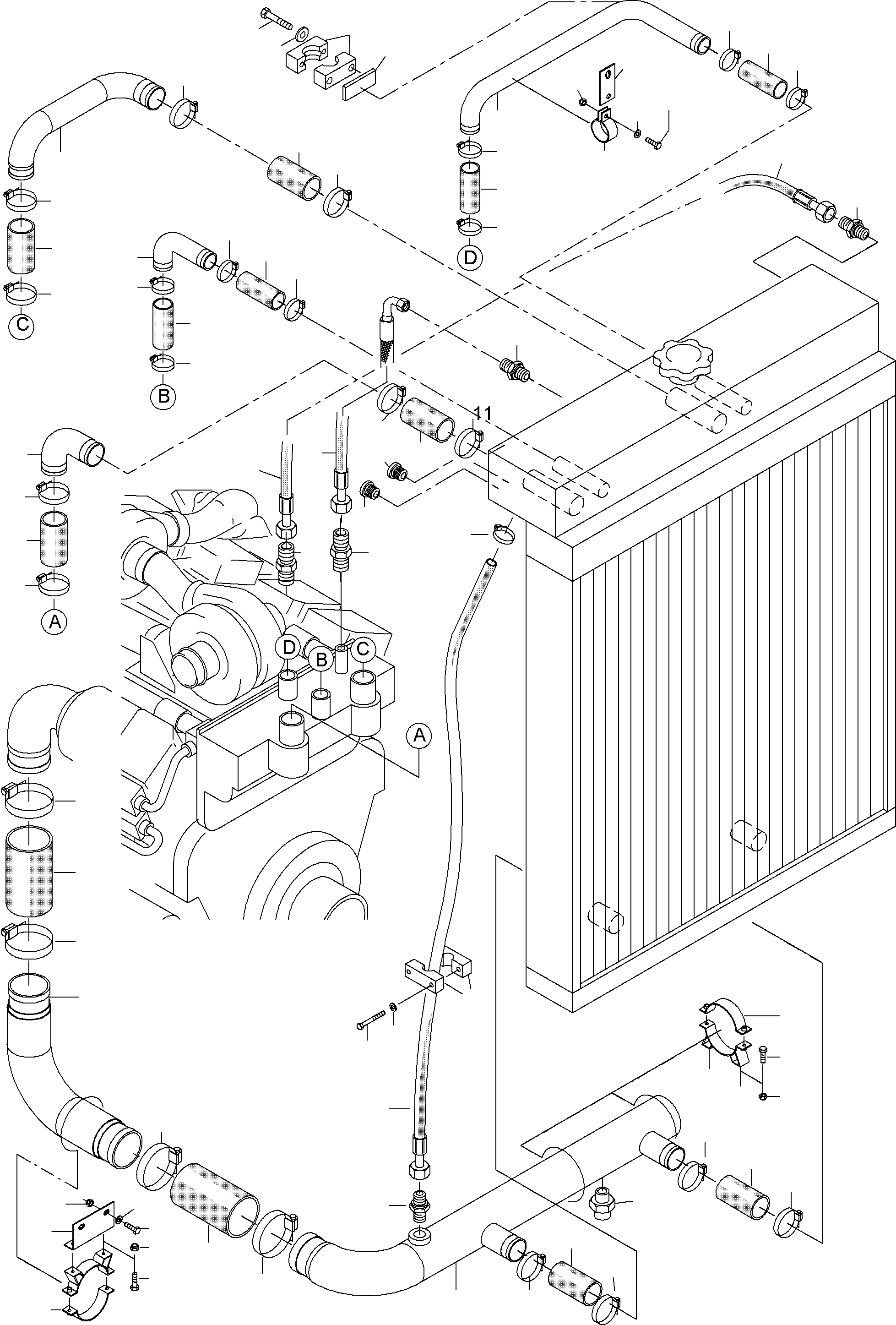 Excavators Mining Komatsu / PC3000-6 S/N 46195(G46195) / Coolant Lines(485-1241c : 485-1241c)