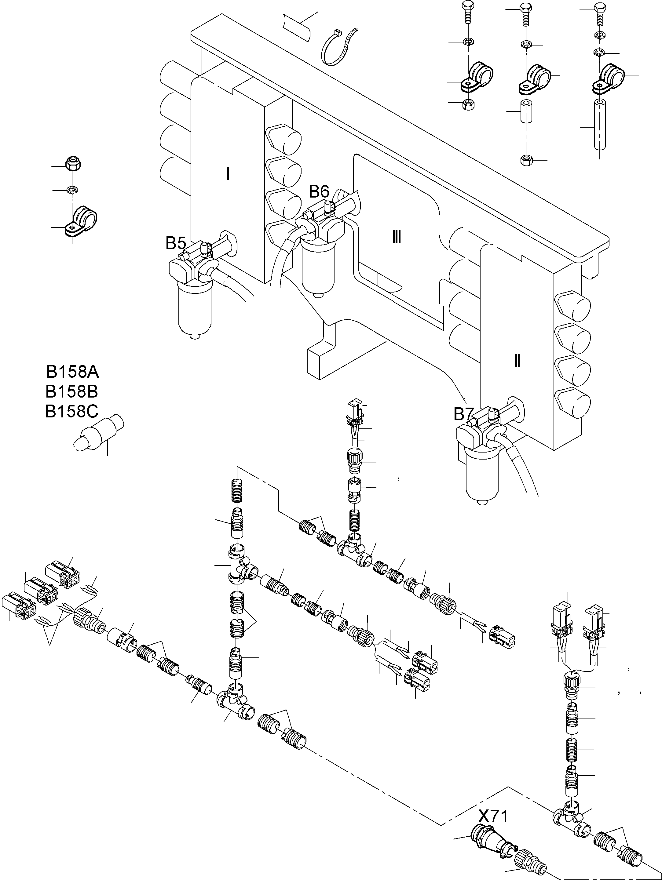 Excavators Mining Komatsu / PC3000-6 S/N 46195(G46195) / Cables - Support, Control Unit - H.P. Filter(485-2179d : 485-2179d)