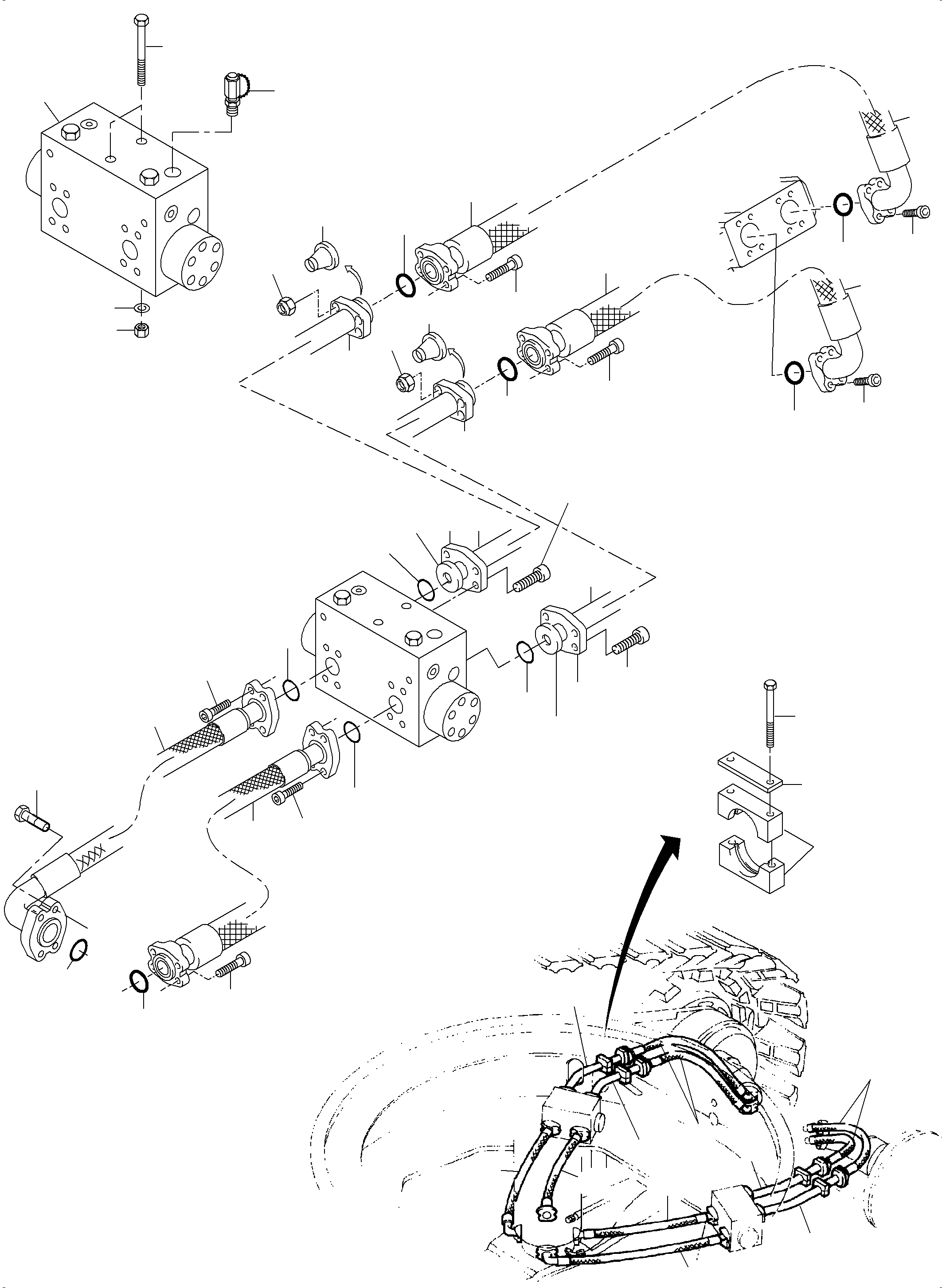 Excavators Mining Komatsu / PC3000-6 S/N 46203(G46203) / Pressure Lines, Drive Motor - Rotary Joint(485-3172a : 485-3172a)