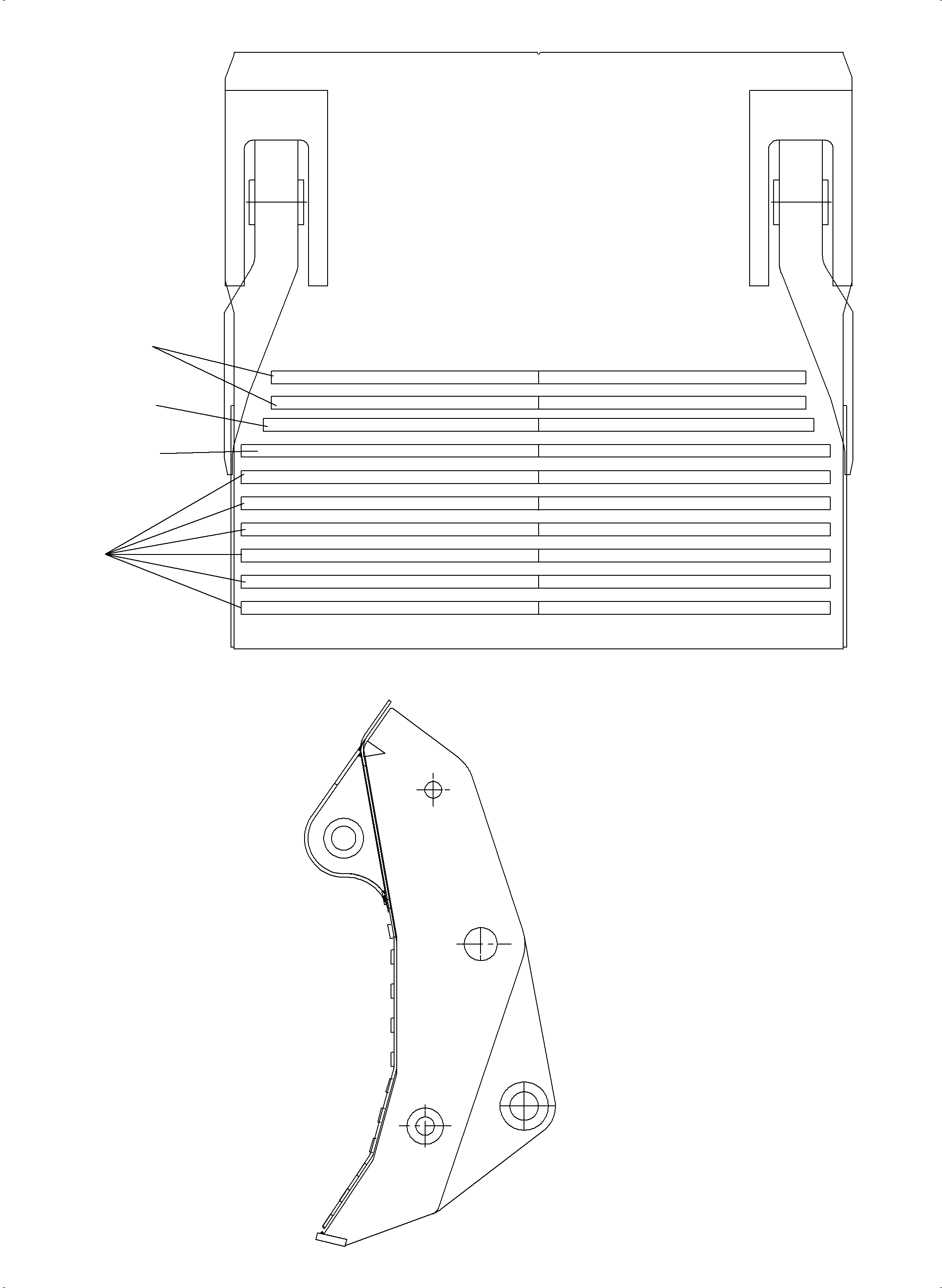 Excavators Mining Komatsu / PC3000-6 S/N 46211(G46211) / Wear and Tear Parts Bullclam Bucket Wall 15 cbm  WP3(485-5353a : 485-5353a)