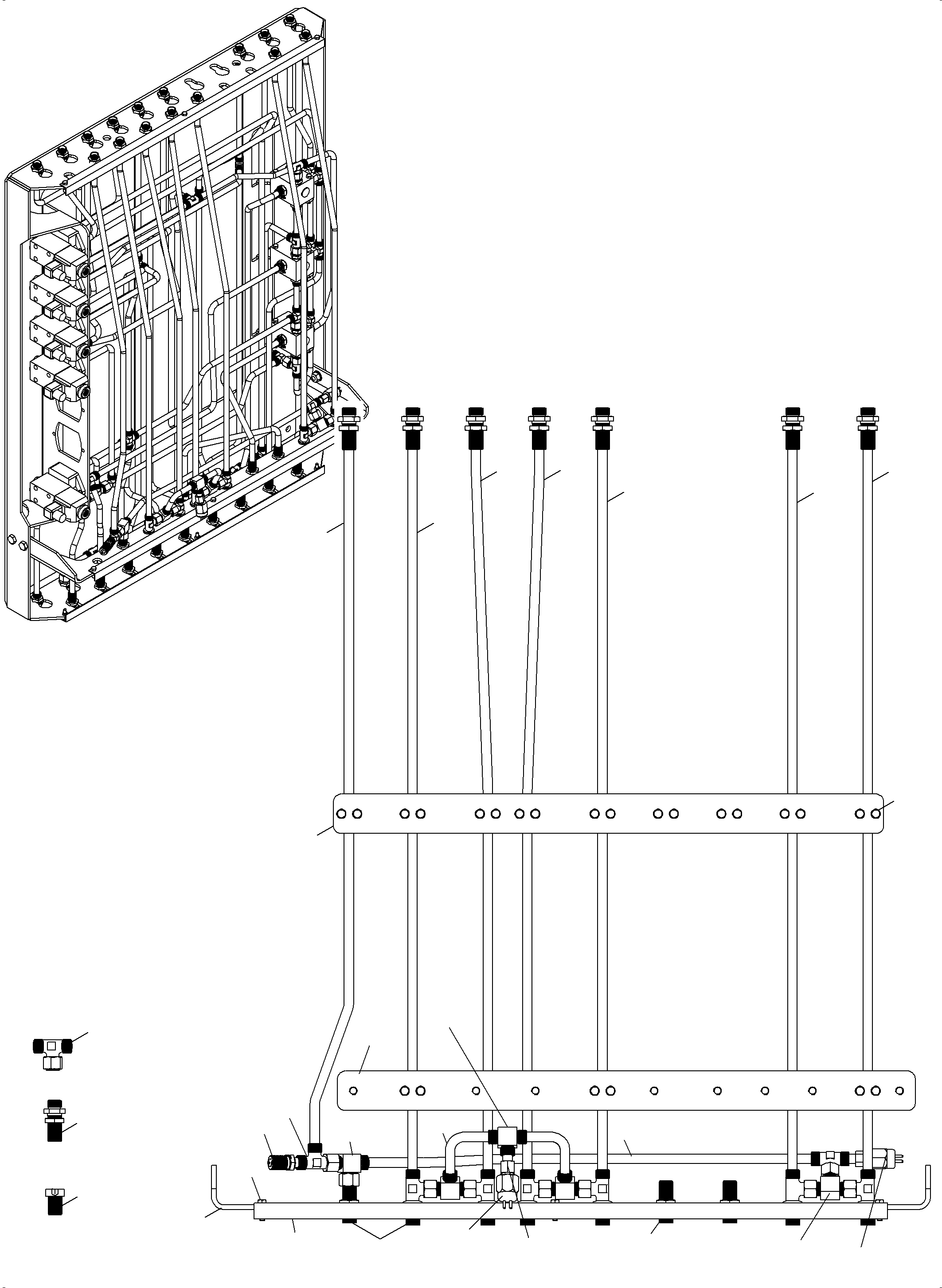 Excavators Mining Komatsu / PC3000-6 S/N 46212(G46212) / Pipes - Pilot Control Plate (BE)(485-1883g : 485-1883g)