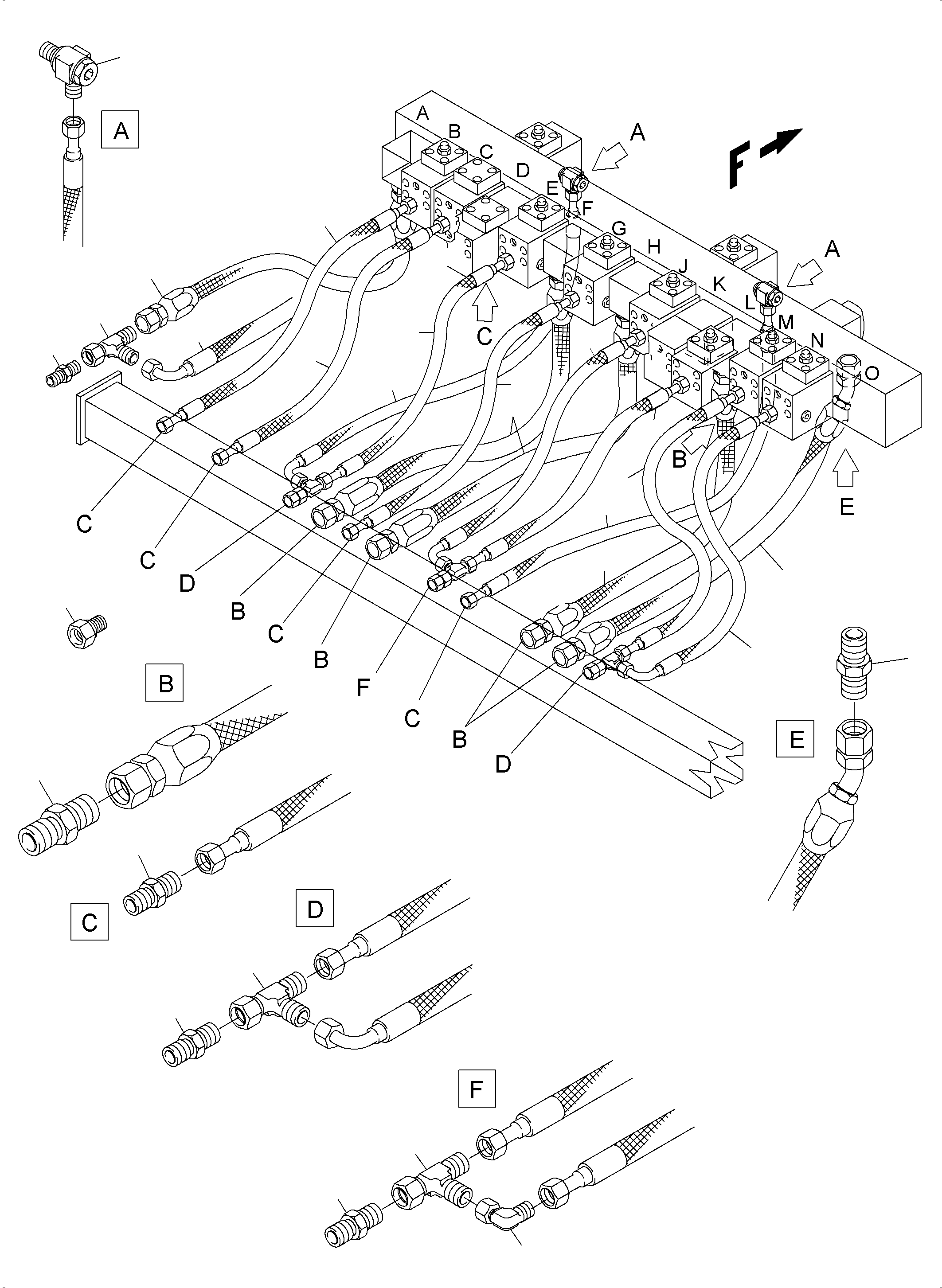 Excavators Mining Komatsu / PC3000-6 S/N 46212(G46212) / Return Lines - Manifold (BE)(485-1863e : 485-1863e)