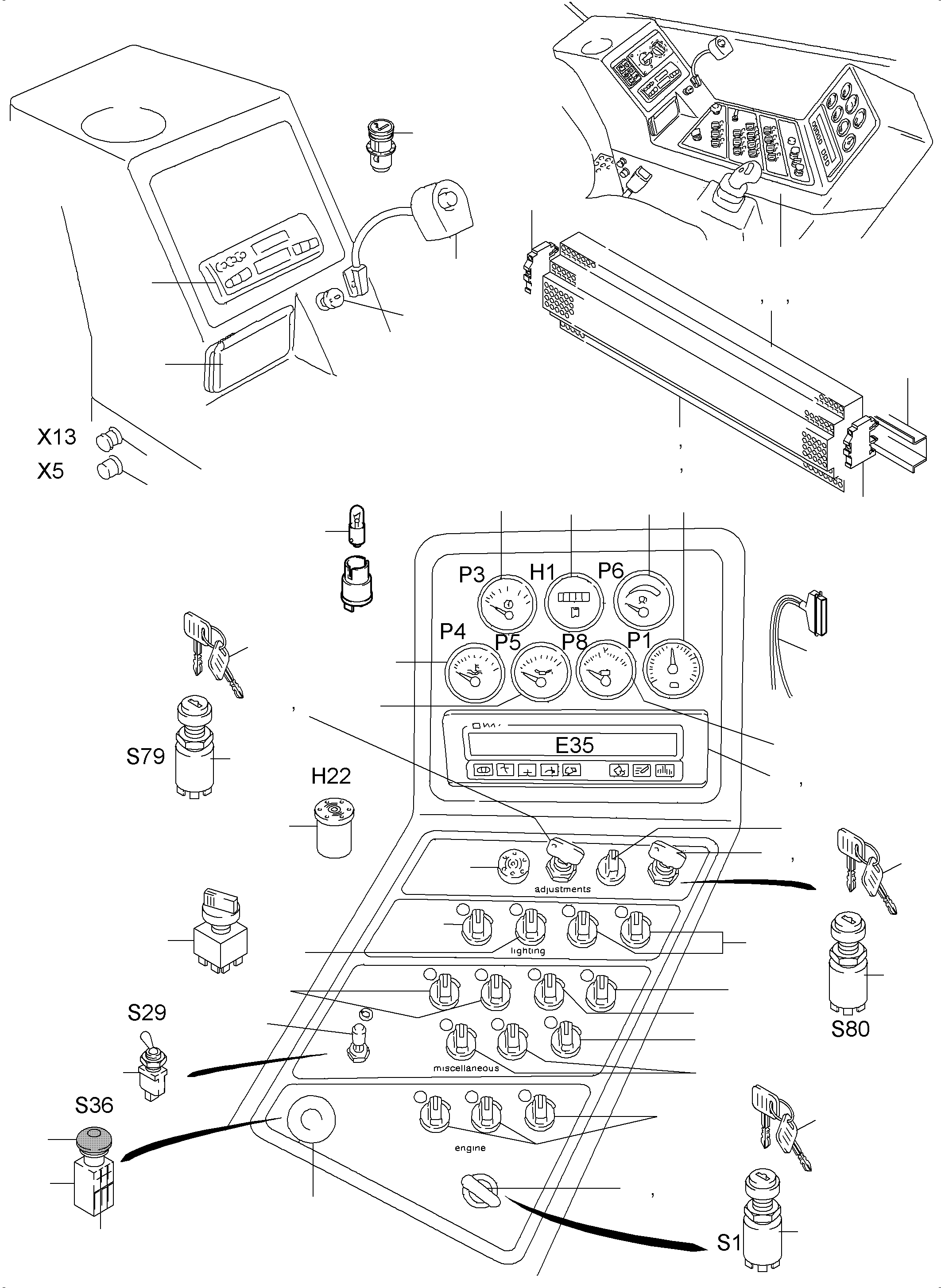 Excavators Mining Komatsu / PC3000-6 S/N 46212(G46212) / Operation Panel - ETM(485-1926c : 485-1926c)