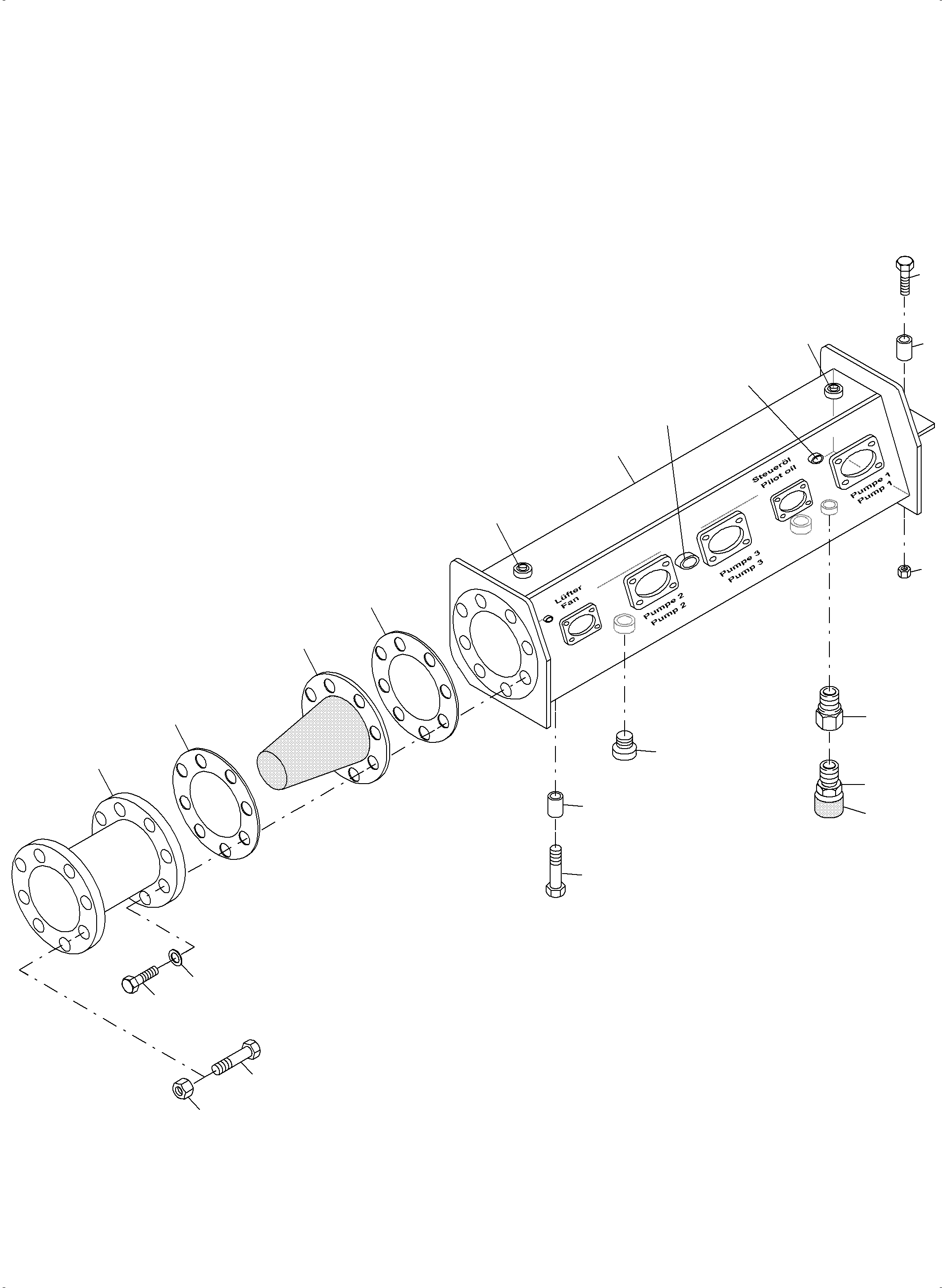 Komatsu parts book diagram for PC3000-6 S/N 46213: SUCTION TANK