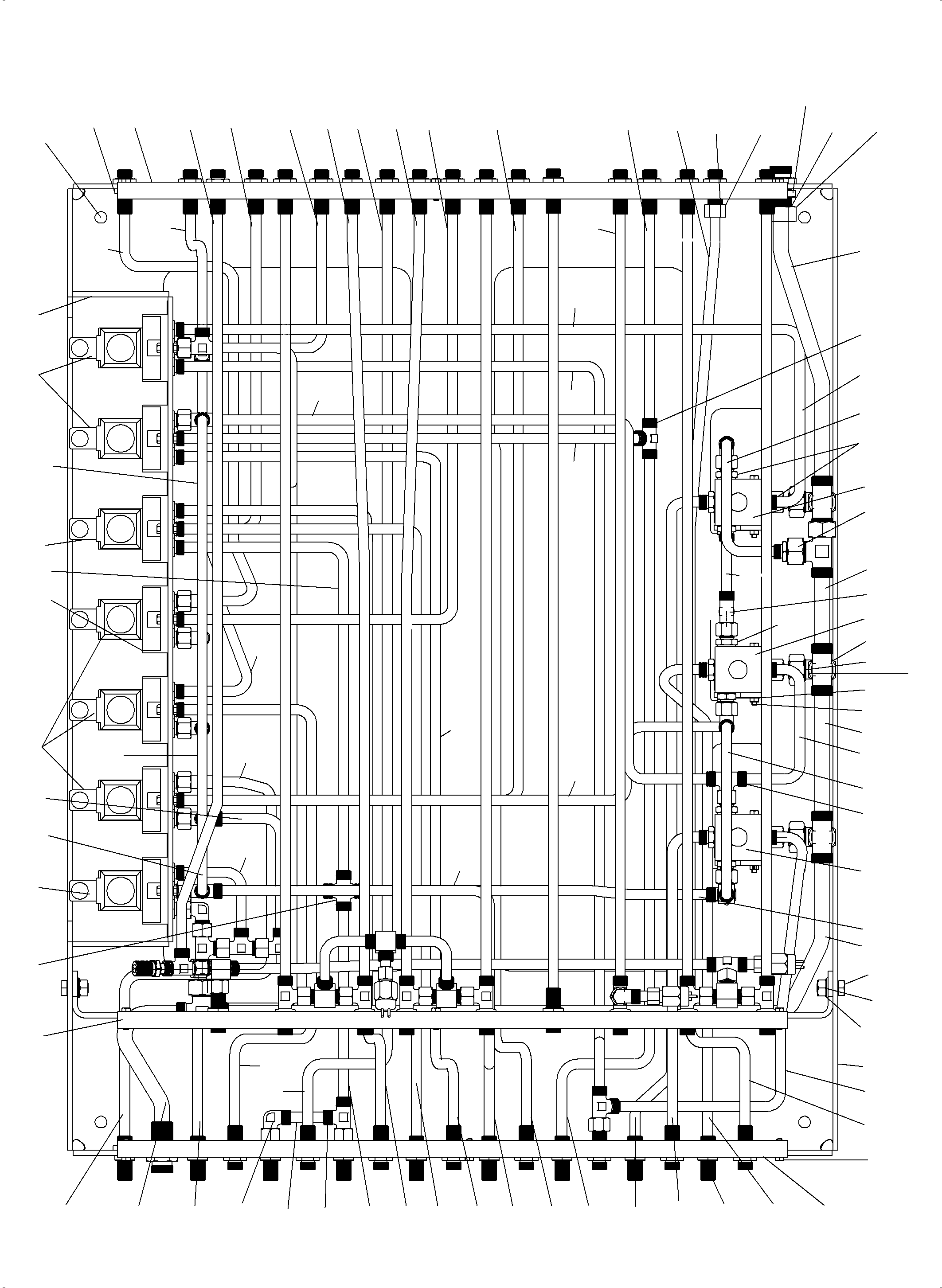 Komatsu parts book diagram for PC3000-6 S/N 46213: PIPES - PILOT CONTROL PLATE (BBE)