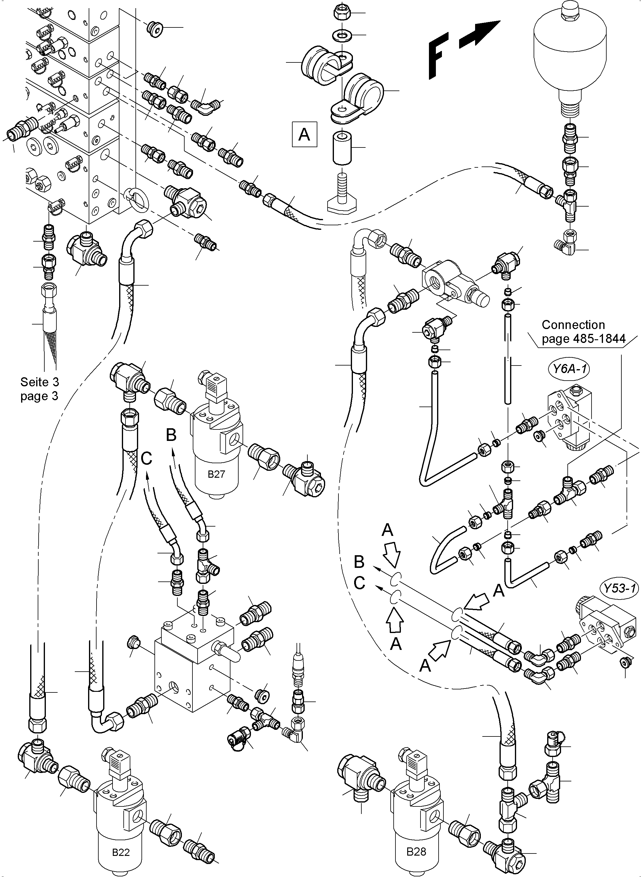 Komatsu parts book diagram for PC3000-6 S/N 46213: CONTROL- AND FILTER PLATE