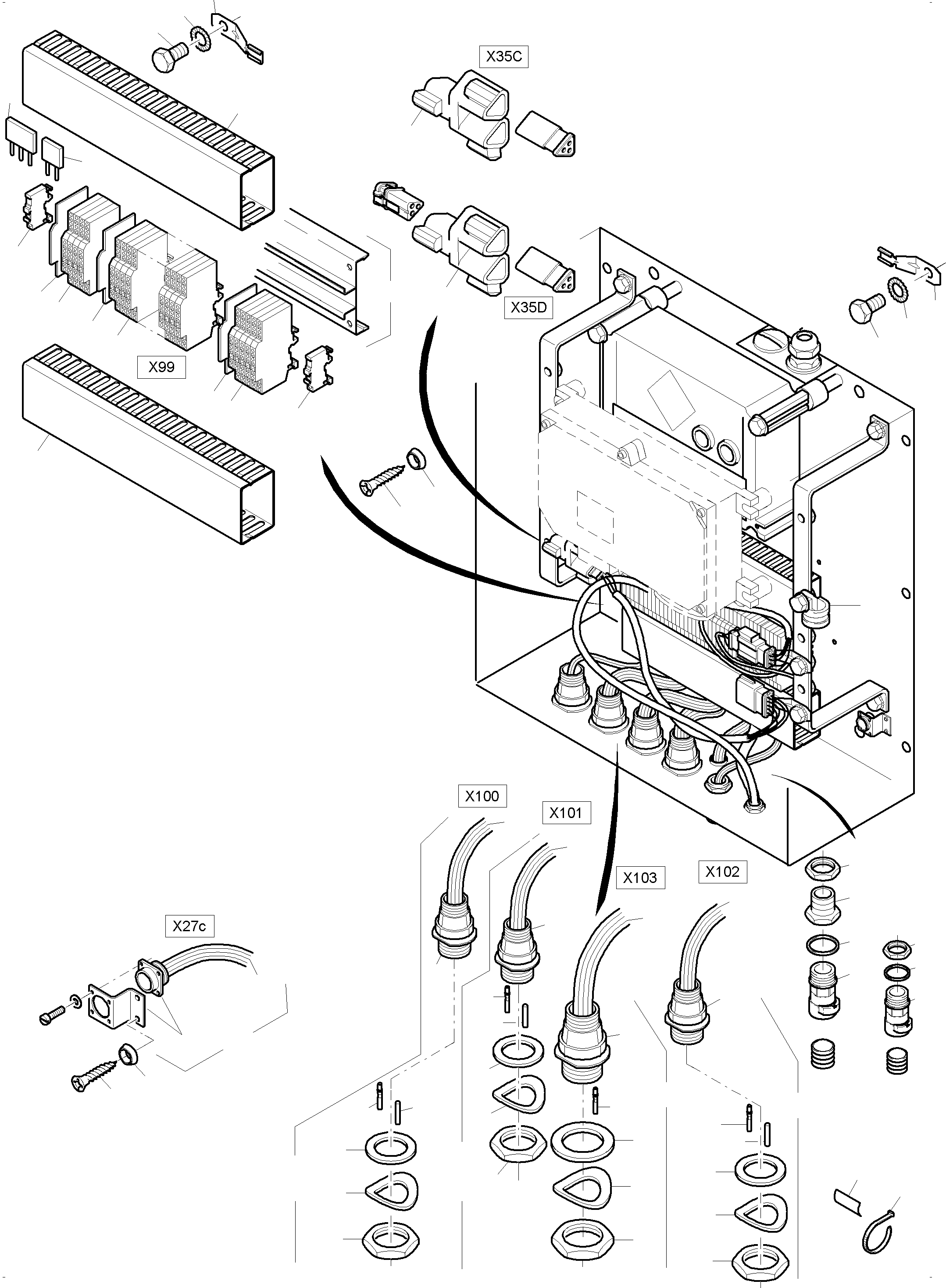 Komatsu parts book diagram for PC3000-6 S/N 46213: TERMINALBOX VHMS