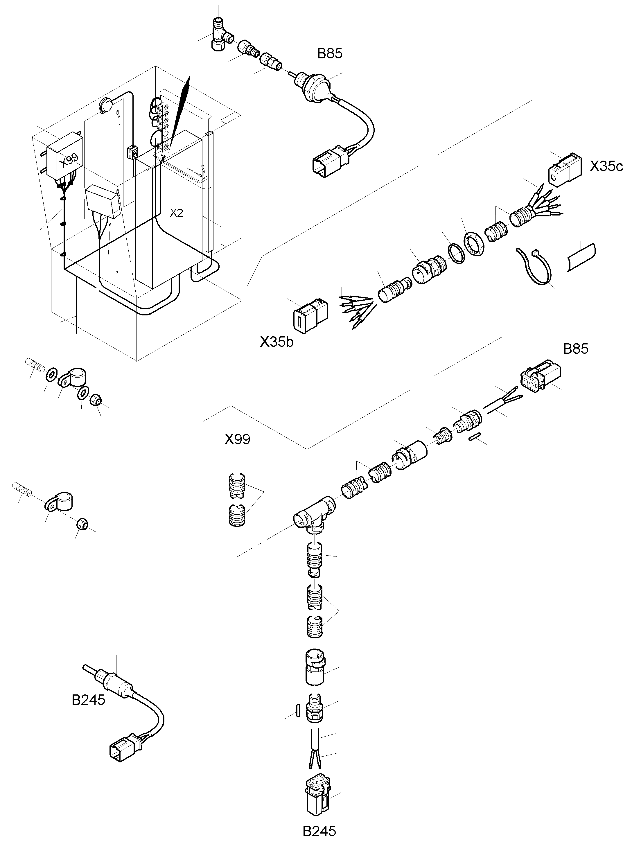 Komatsu parts book diagram for PC3000-6 S/N 46213: ELECTRIC - CAB SUPPORT (VHMS)