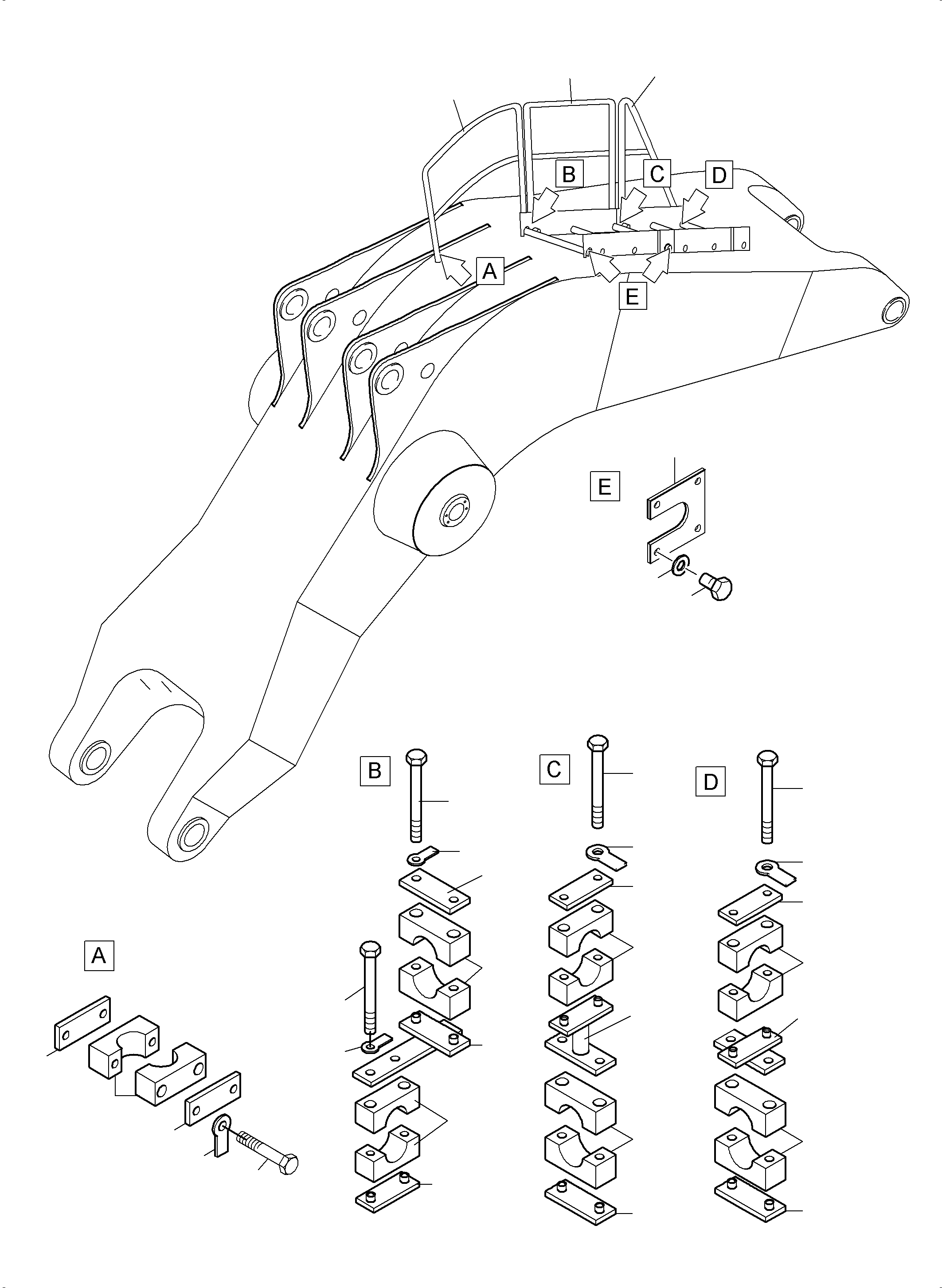 Excavators Mining Komatsu / PC3000-6 S/N 46214(G46214) / Ladder with Rail - Backhoe Boom 8,6 m(485-4025d : 485-4025d)
