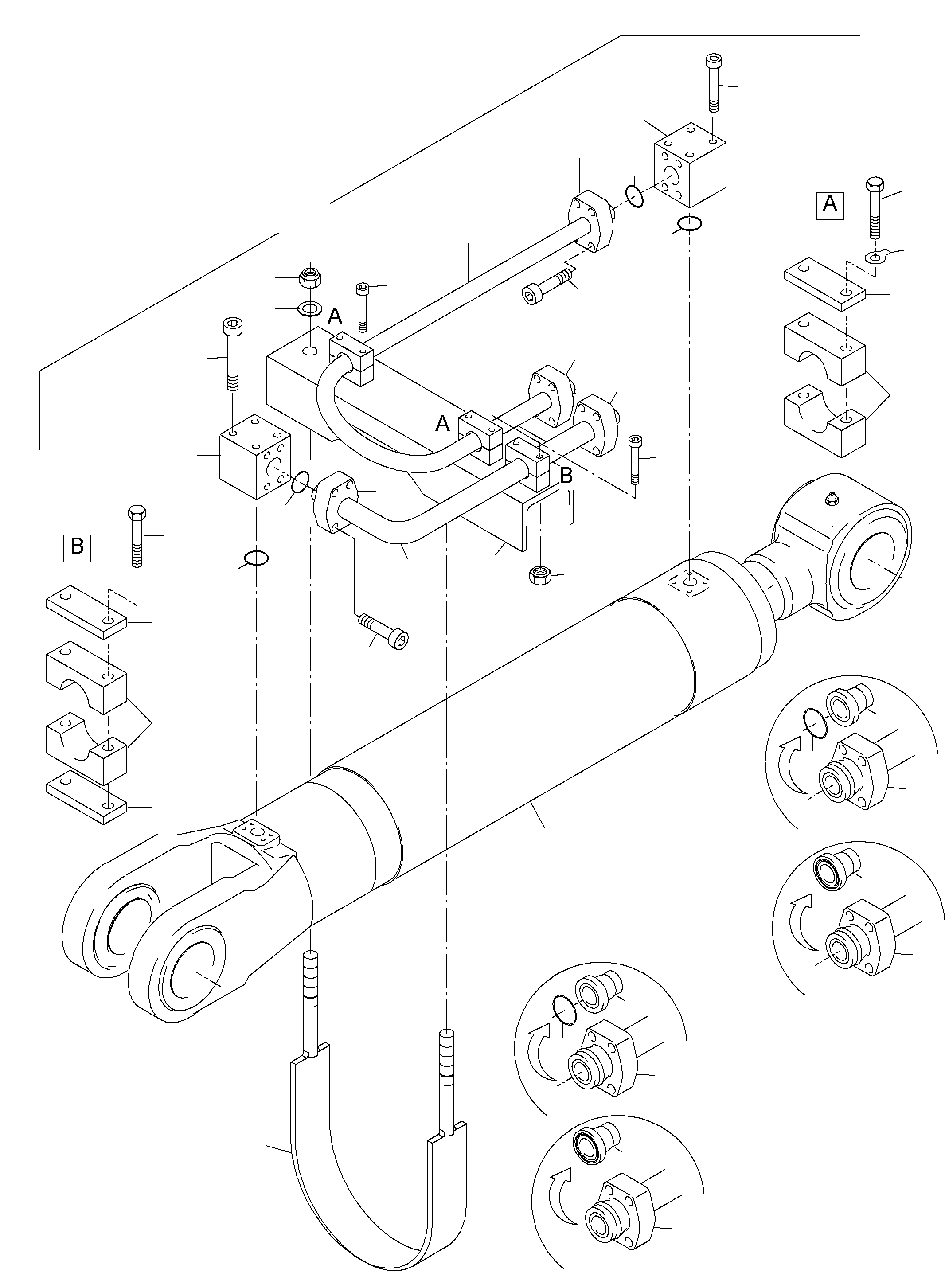 Excavators Mining Komatsu / PC3000-6 S/N 46214(G46214) / Piping - Backhoe Cylinder r.h. / l.h.(485-4241a : 485-4241a)