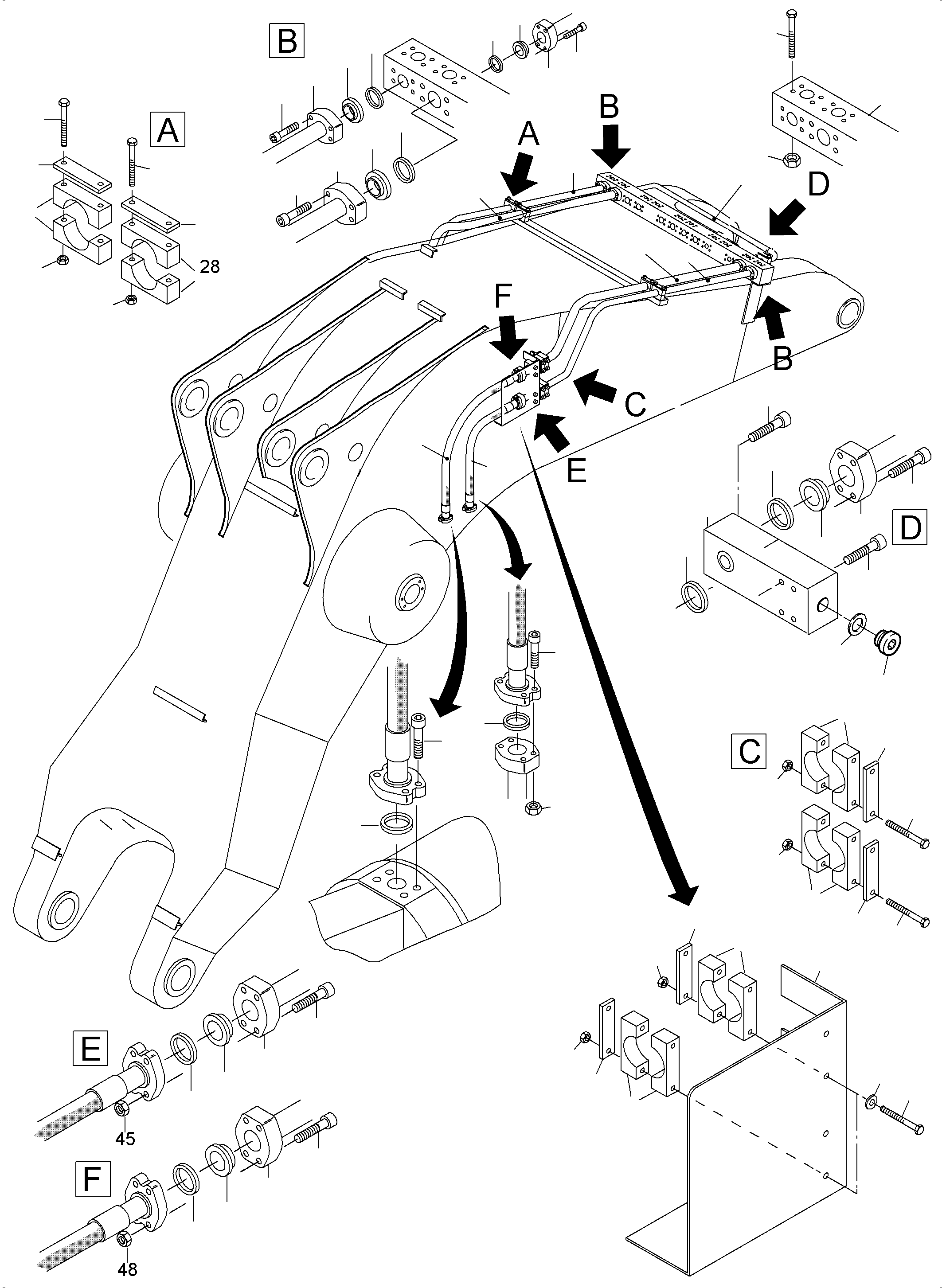 Excavators Mining Komatsu / PC3000-6 S/N 46217(G46217) / Backhoe Boom 8.6m(485-4011f : 485-4011f)