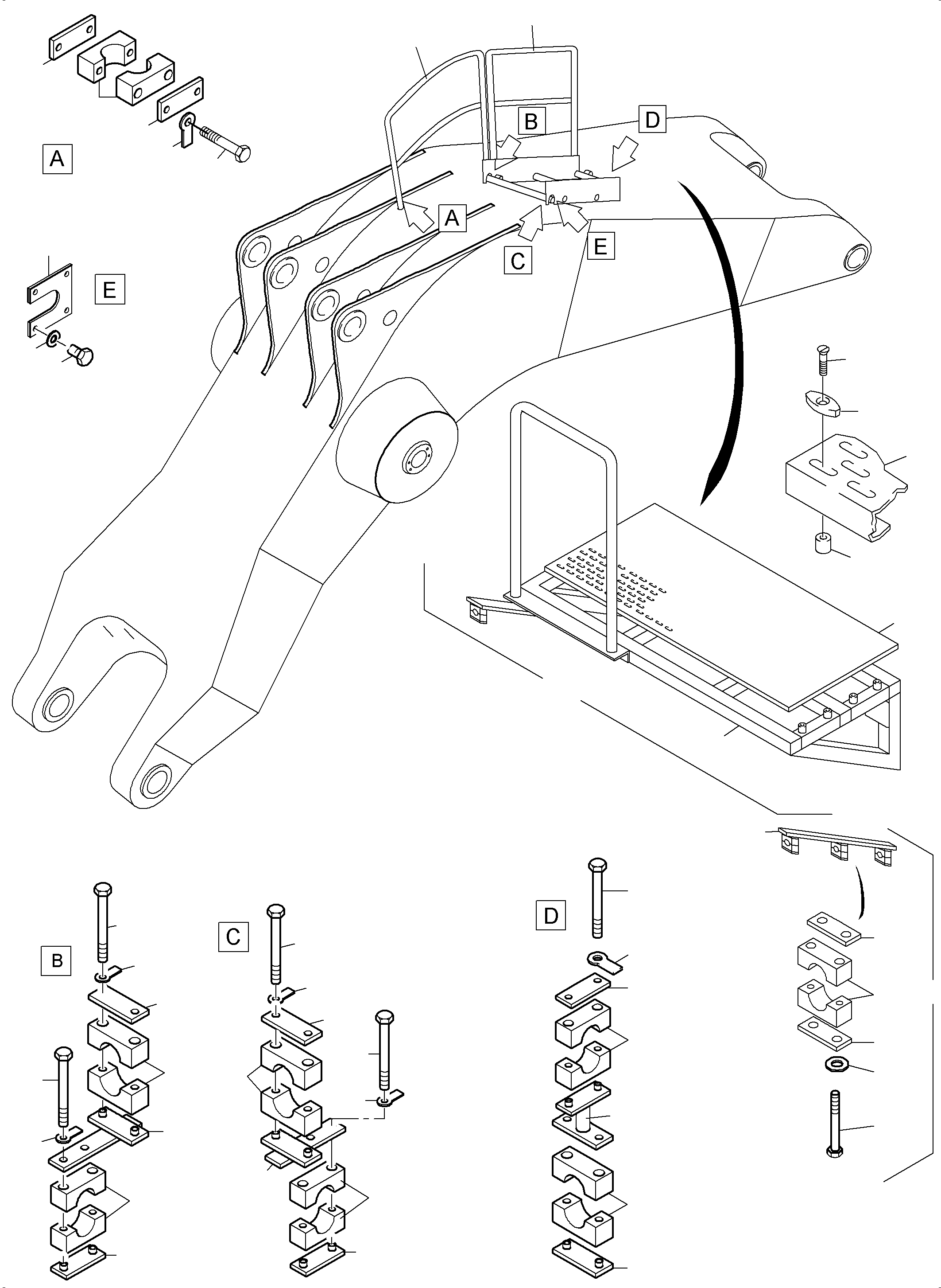 Excavators Mining Komatsu / PC3000-6 S/N 46221(G46221) / Ladder with rail - Backhoe boom 8.6m(485-4028a : 485-4028a)