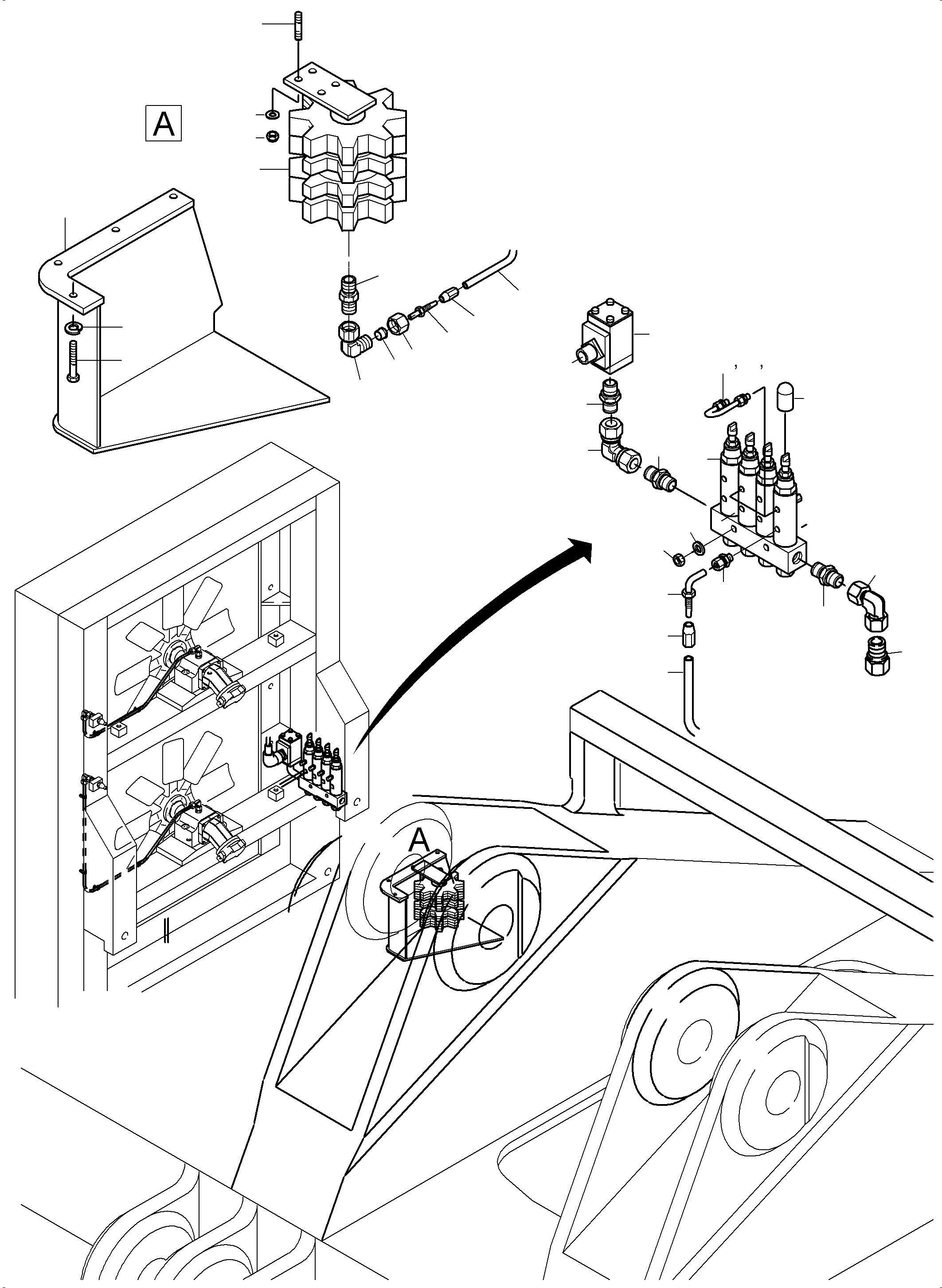 Komatsu parts book diagram for PC3000-6 S/N 46224: GEAR GREASING BY PINION
