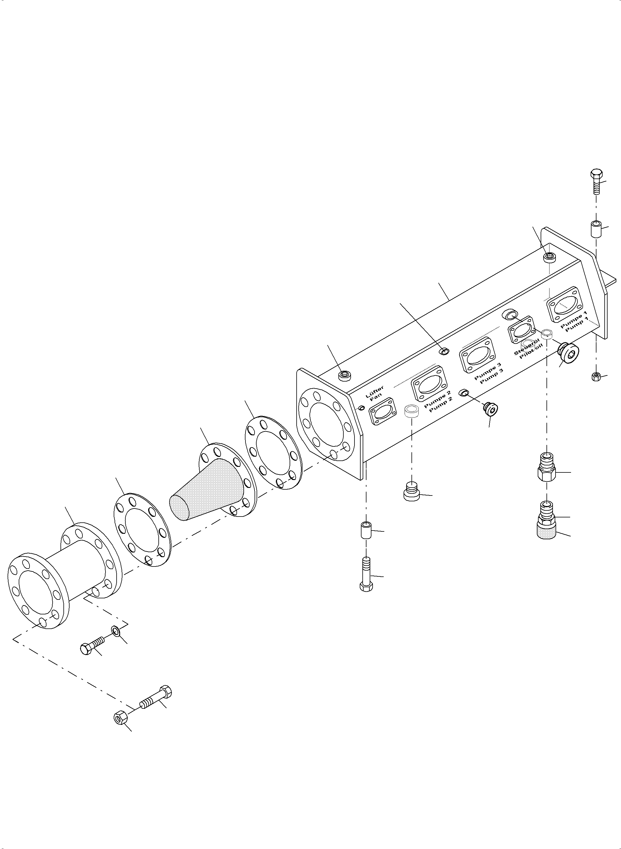 Komatsu parts book diagram for PC3000-6 S/N 46224: SUCTION TANK