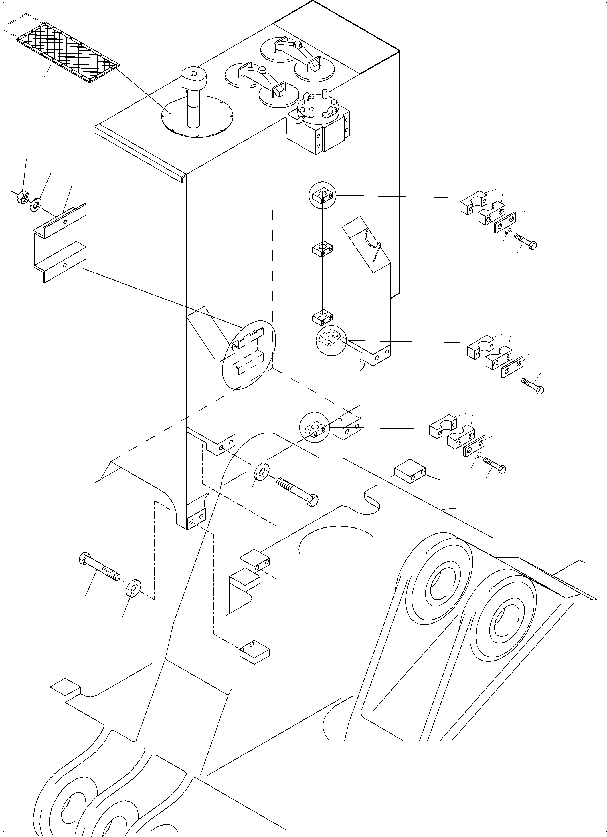 Komatsu parts book diagram for PC3000-6 S/N 46224: MAIN OIL TANK