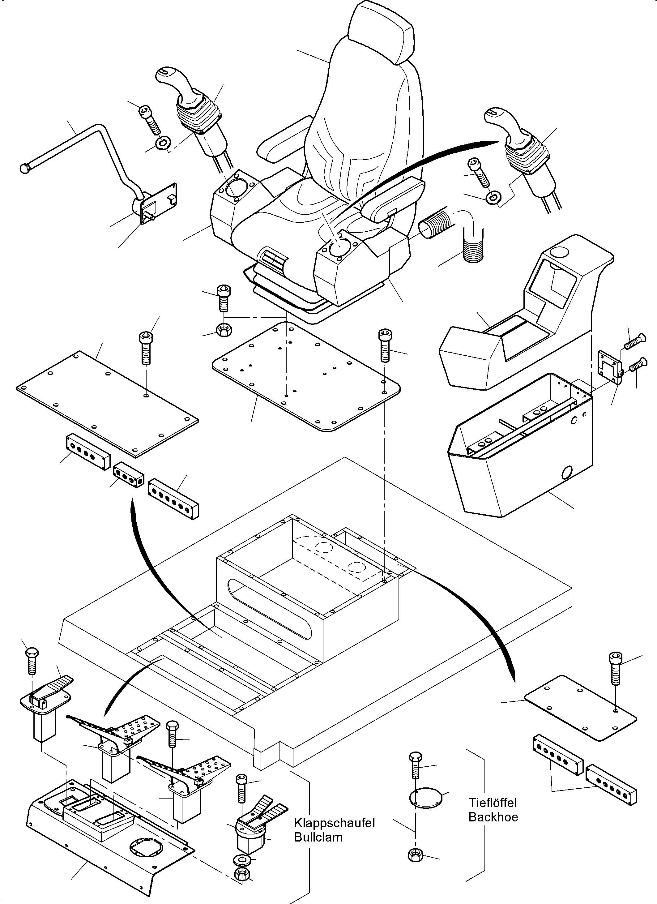 Komatsu parts book diagram for PC3000-6 S/N 46224: OPERATOR'S STAND