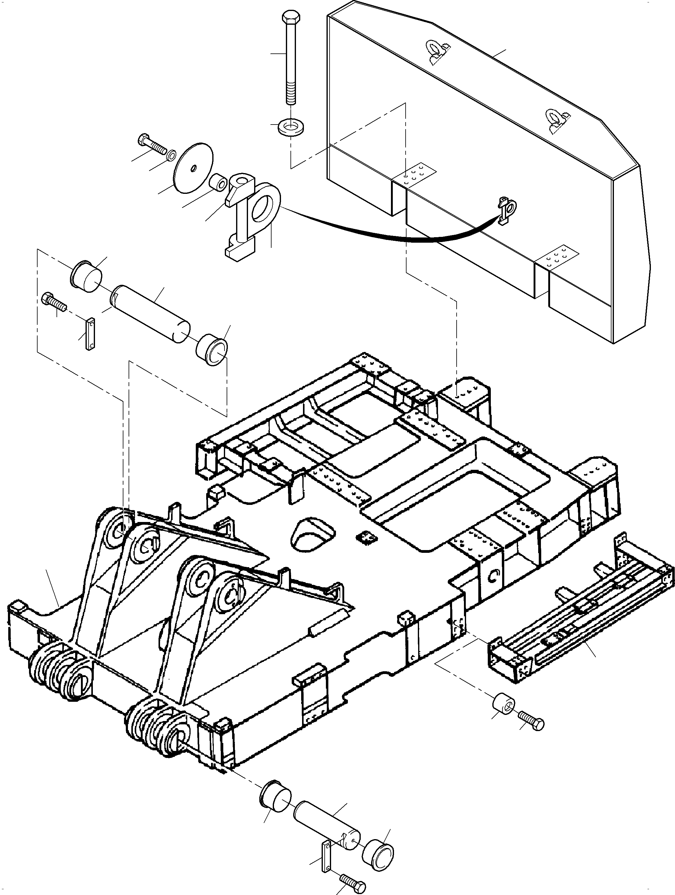 Komatsu parts book diagram for PC3000-6 S/N 46228: PIN, BOOM - COUNTERWEIGHT