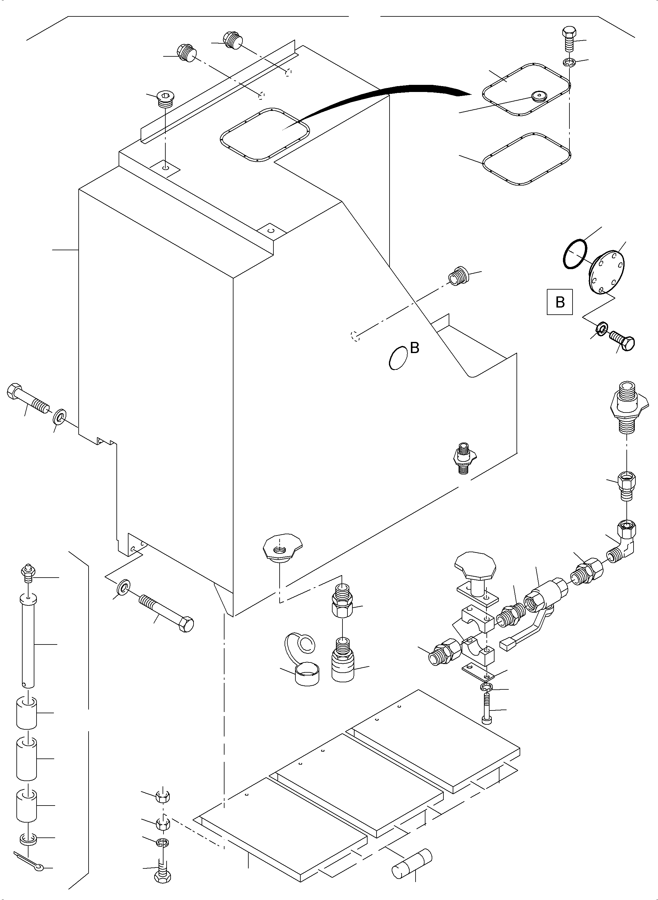 Komatsu parts book diagram for PC3000-6 S/N 46228: FUEL TANK