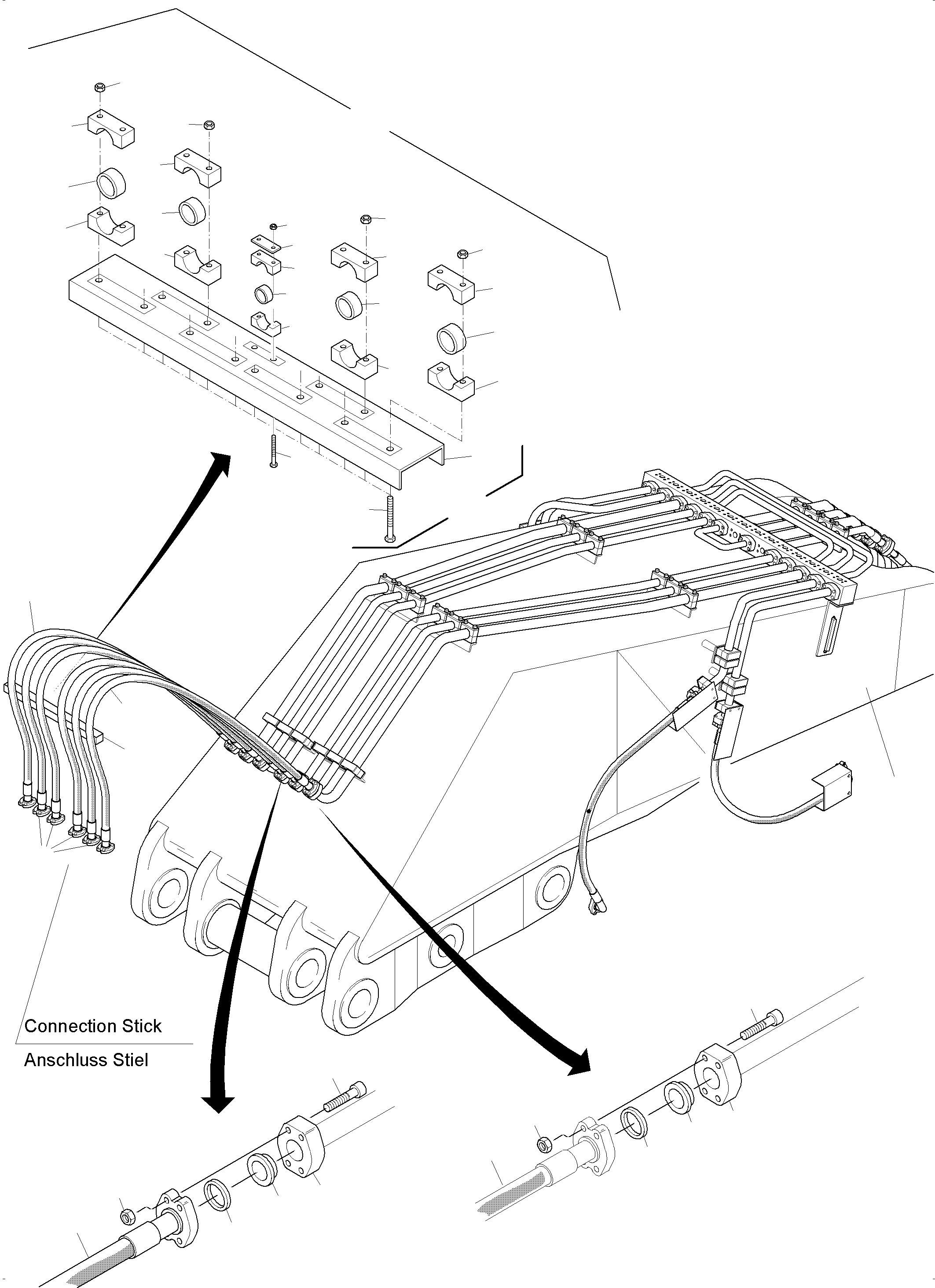 Komatsu parts book diagram for PC3000-6 S/N 46228: BULLCLAM BUCKET BOOM 6M
