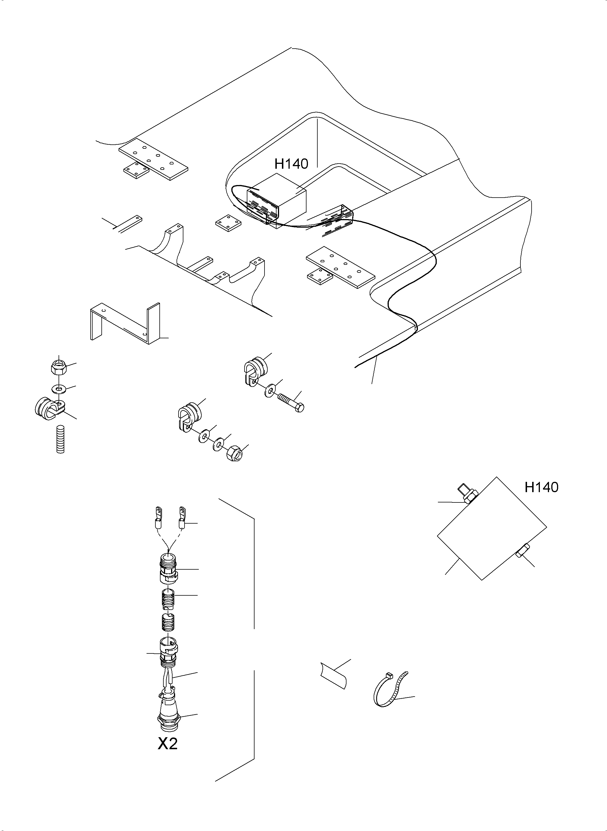 Komatsu parts book diagram for PC3000-6 S/N 46228: MOVEMENT SIGNAL INSTALLATION - EMERGENCY STOP FROM FLOOR