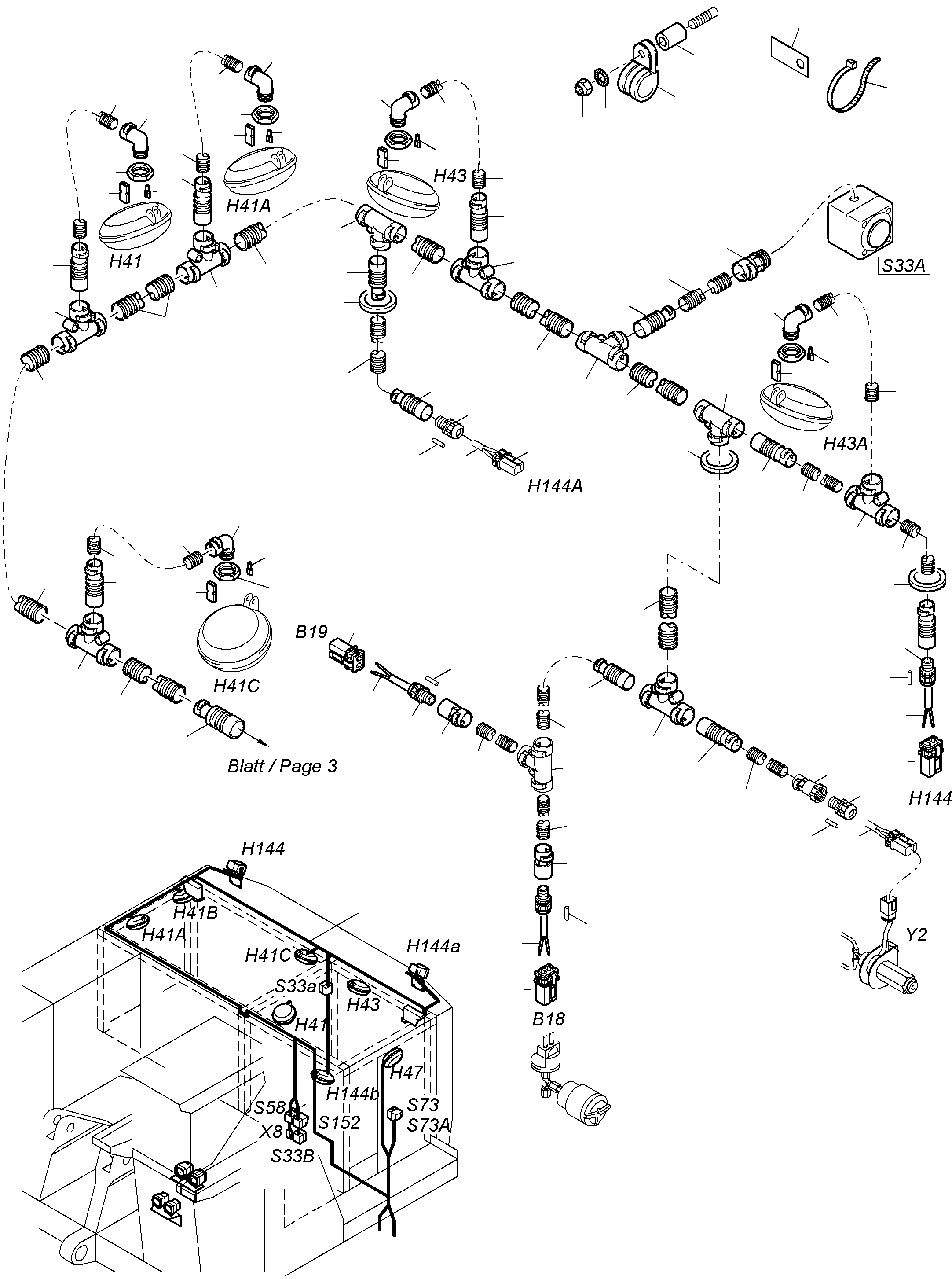 Komatsu parts book diagram for PC3000-6 S/N 46228: LIGHTING EQUIPMENT