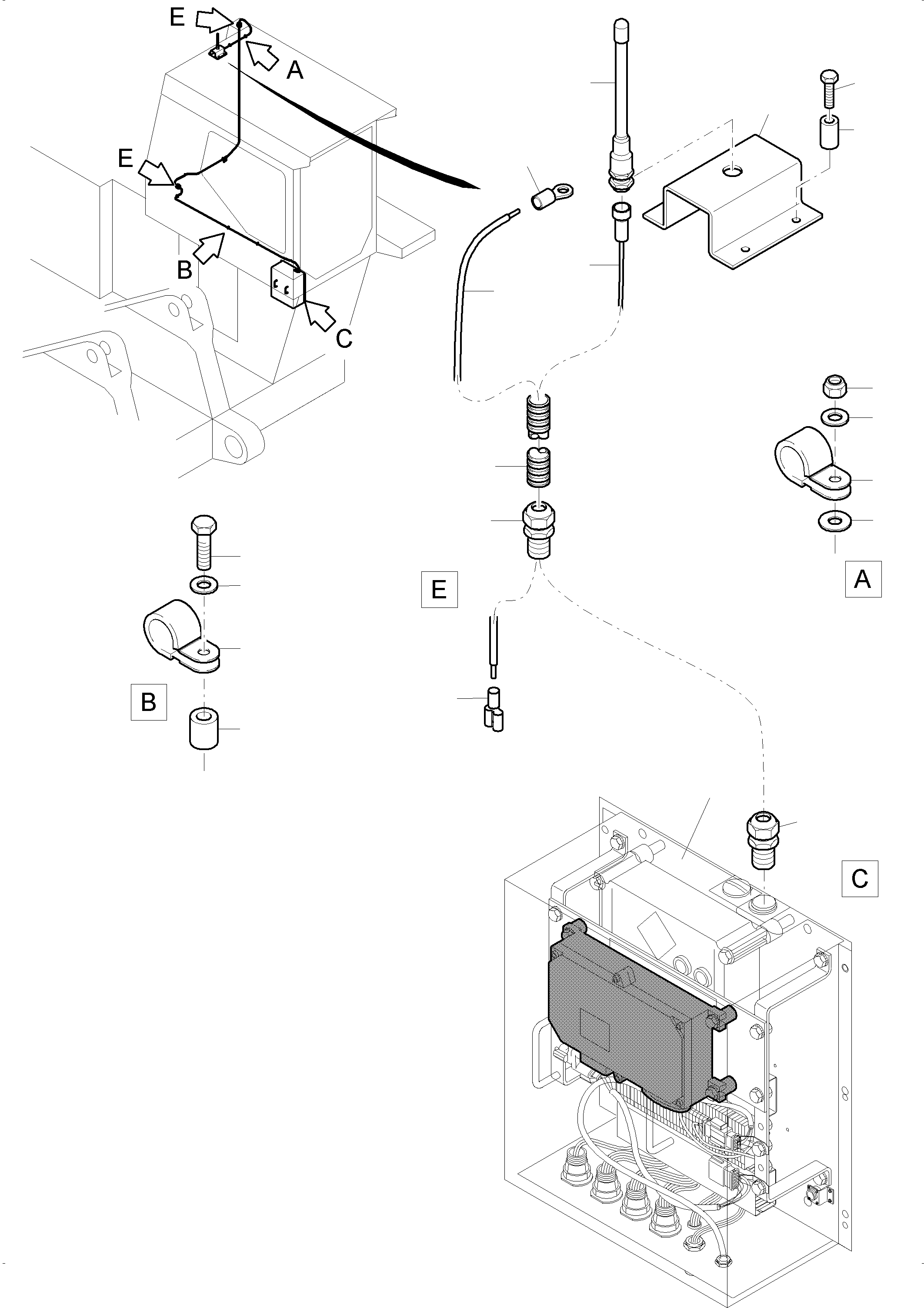 Komatsu parts book diagram for PC3000-6 S/N 46228: KOMTRAX - ARRANGEMENT