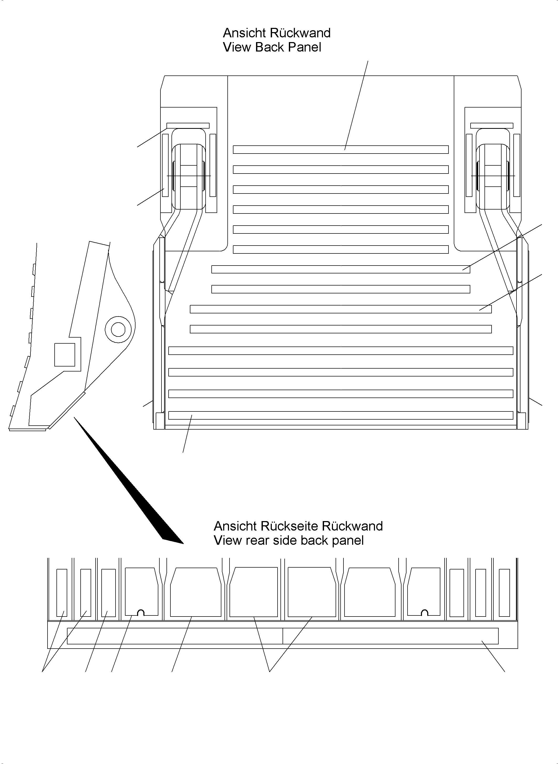 Komatsu parts book diagram for PC3000-6 S/N 46228: WEAR PACKAGE BACK PANEL AND BULLCLAM 12M3 WP4