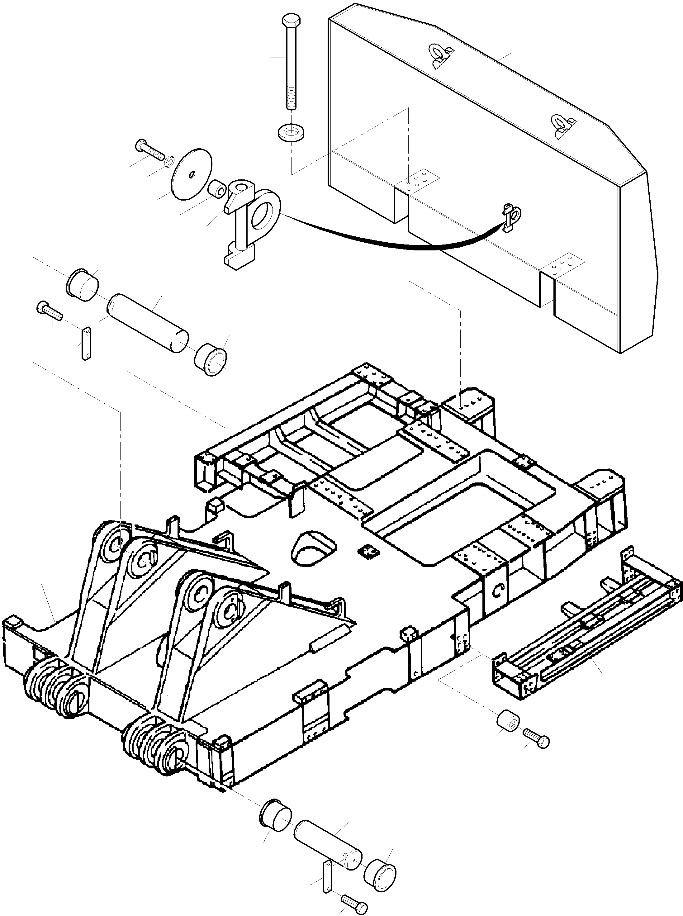 Komatsu parts book diagram for PC3000-6E S/N 46231: PIN, BOOM - COUNTERWEIGHT