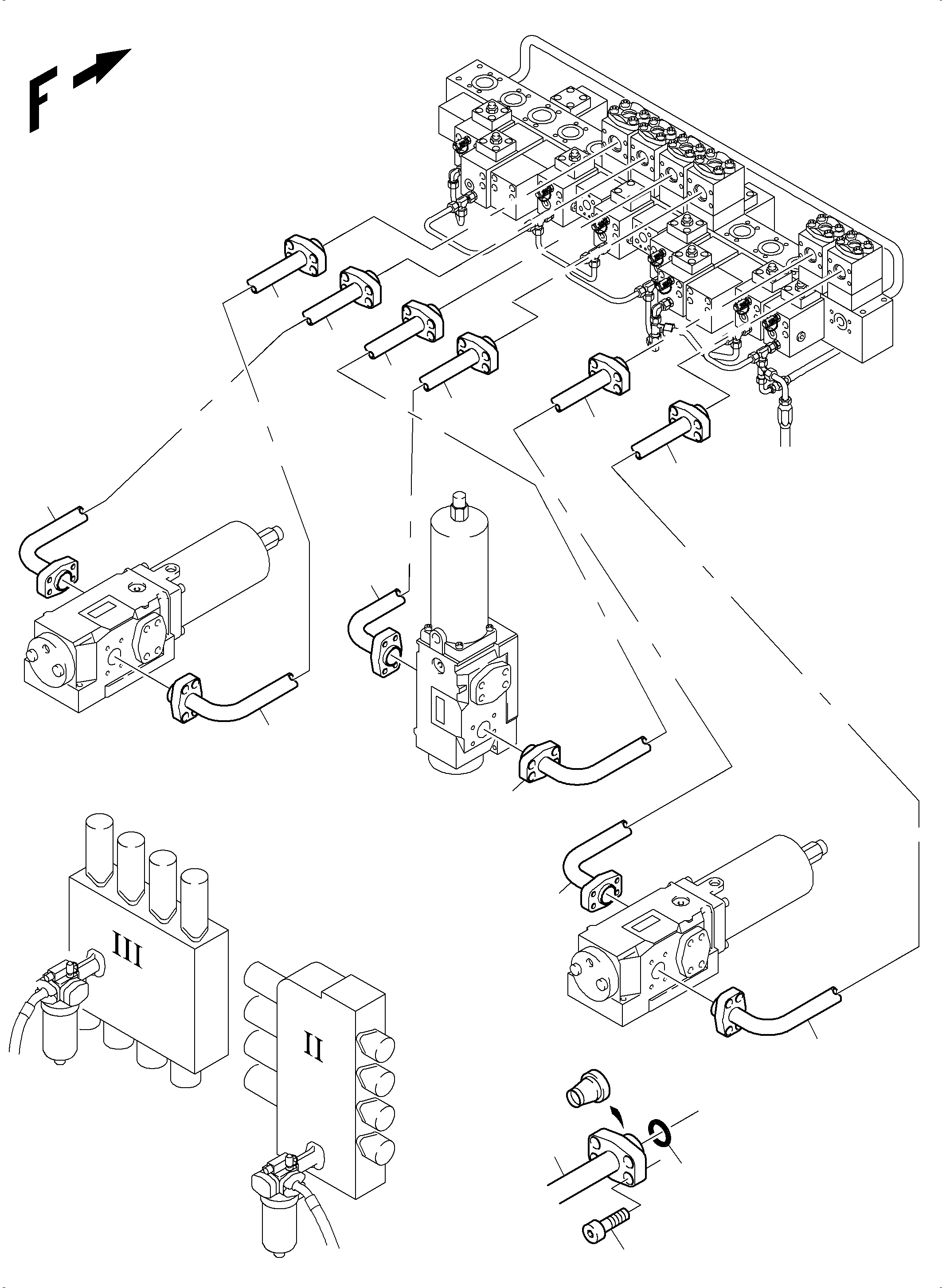 Komatsu parts book diagram for PC3000-6E S/N 46231: FLOAT POSITION
