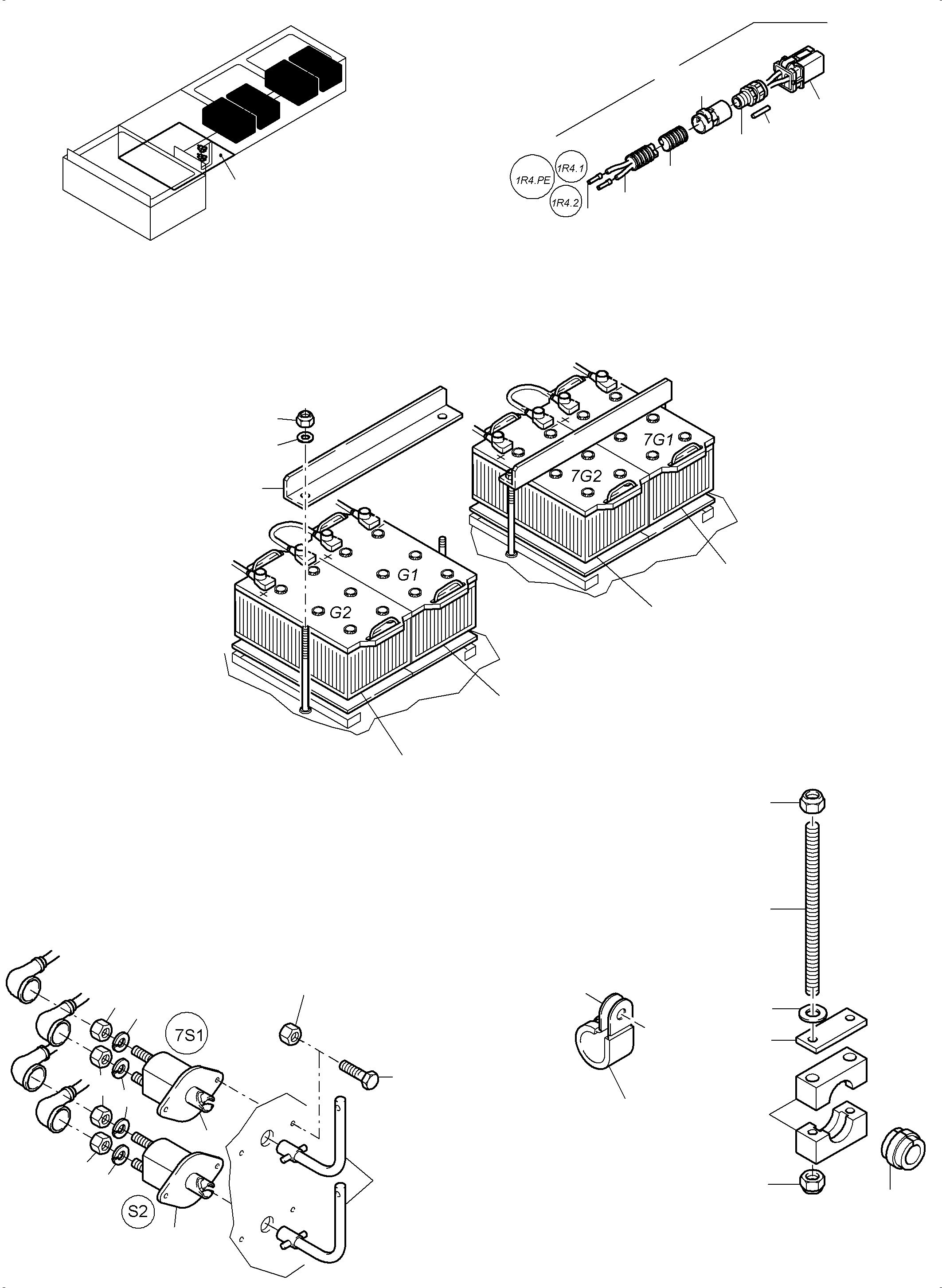 Komatsu parts book diagram for PC3000-6E S/N 46231: BATTERIES WITH CABLES