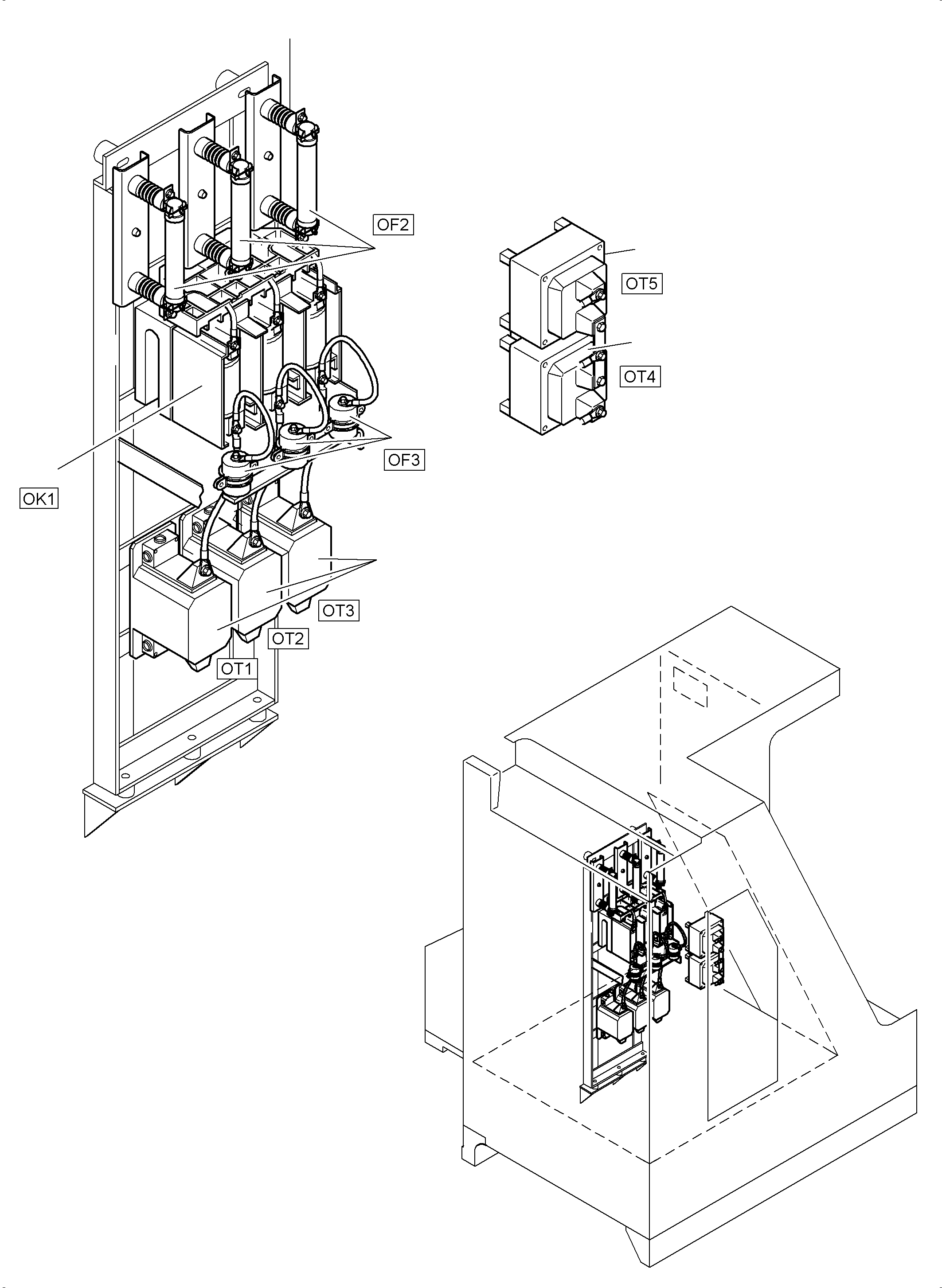 Komatsu parts book diagram for PC3000-6E S/N 46231: SWITCH CABINET