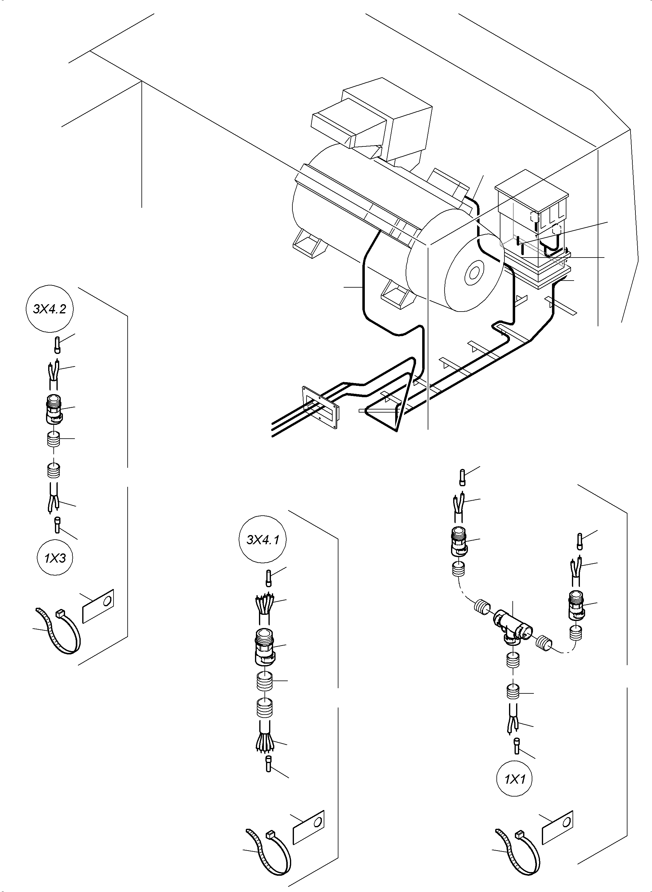Komatsu parts book diagram for PC3000-6E S/N 46231: CABLES - ENGINE