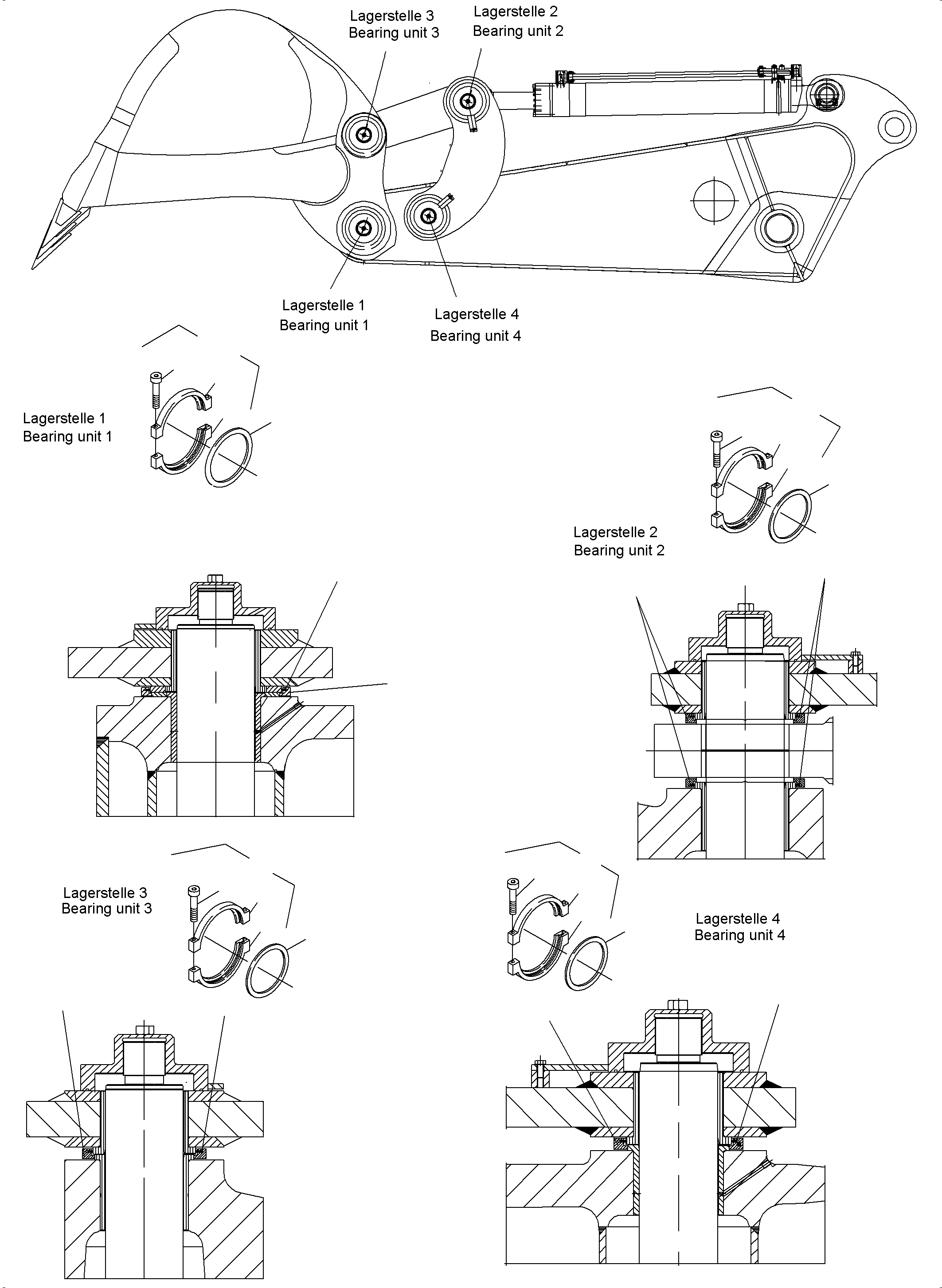Komatsu parts book diagram for PC3000-6 S/N 46247: PIN SEALING STEERING AND ROD
