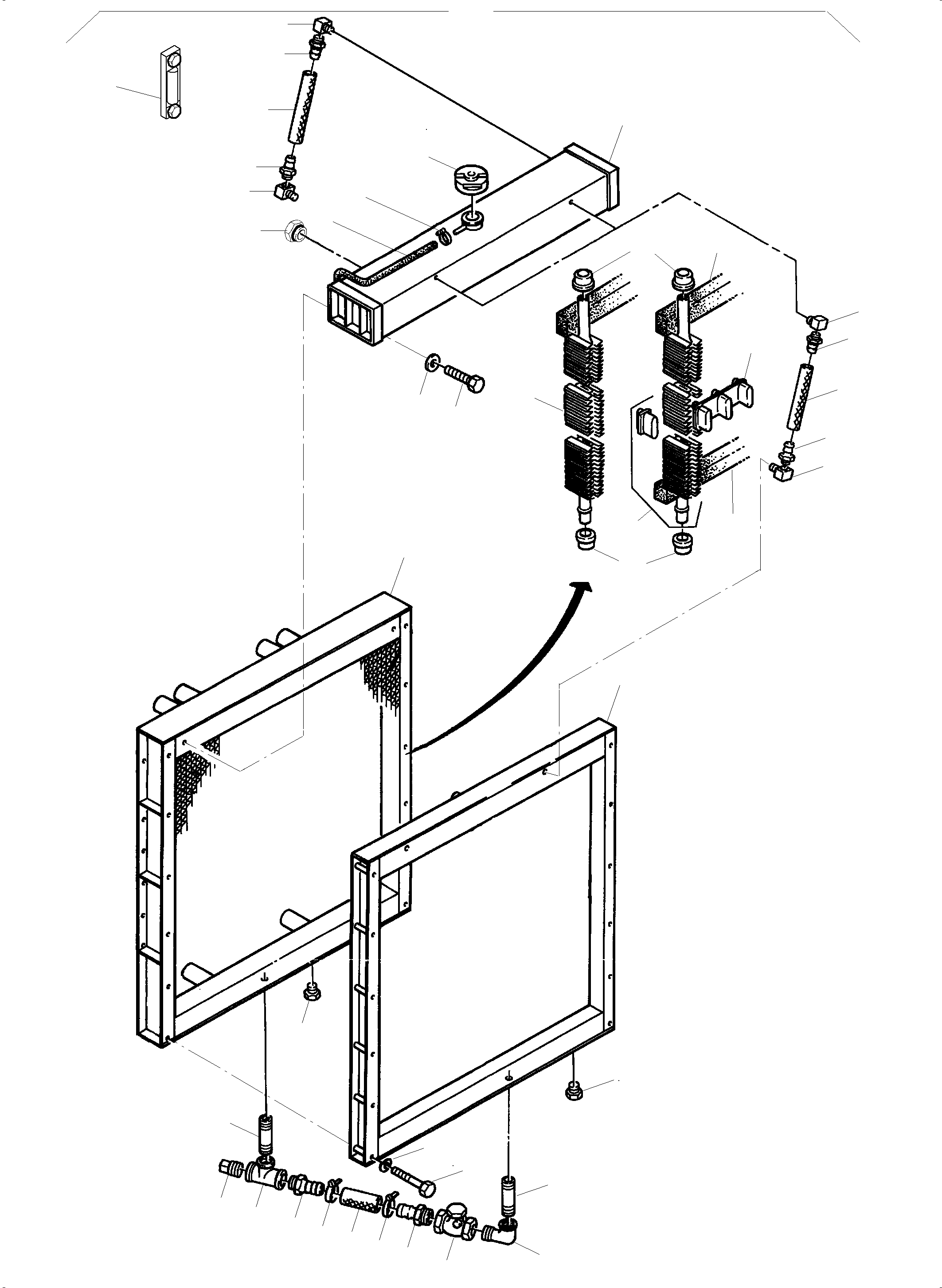 Komatsu parts book diagram for PC3000-6 S/N 46247: RADIATOR