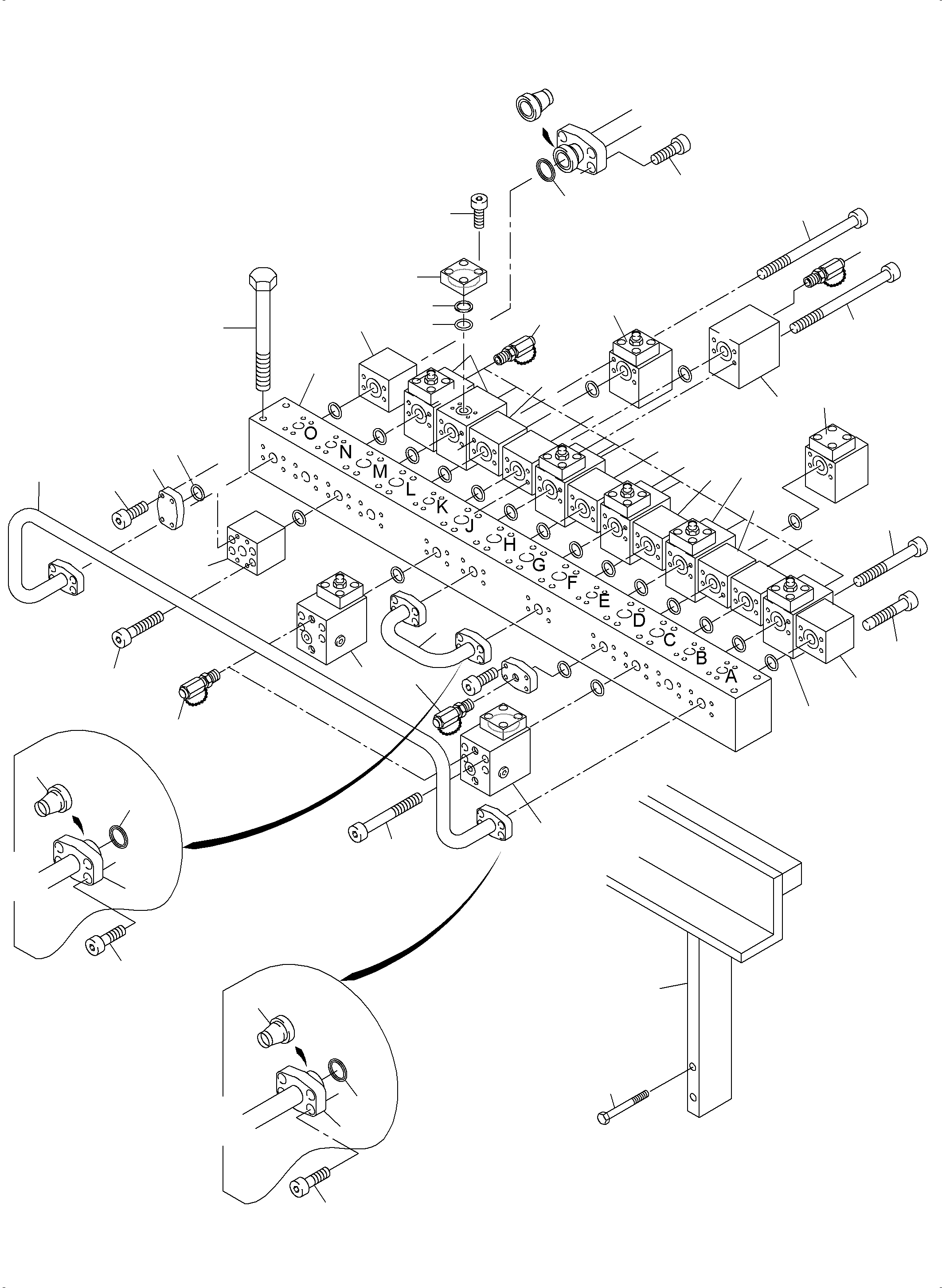 Komatsu parts book diagram for PC3000-6 S/N 46247: MANIFOLD (BE)