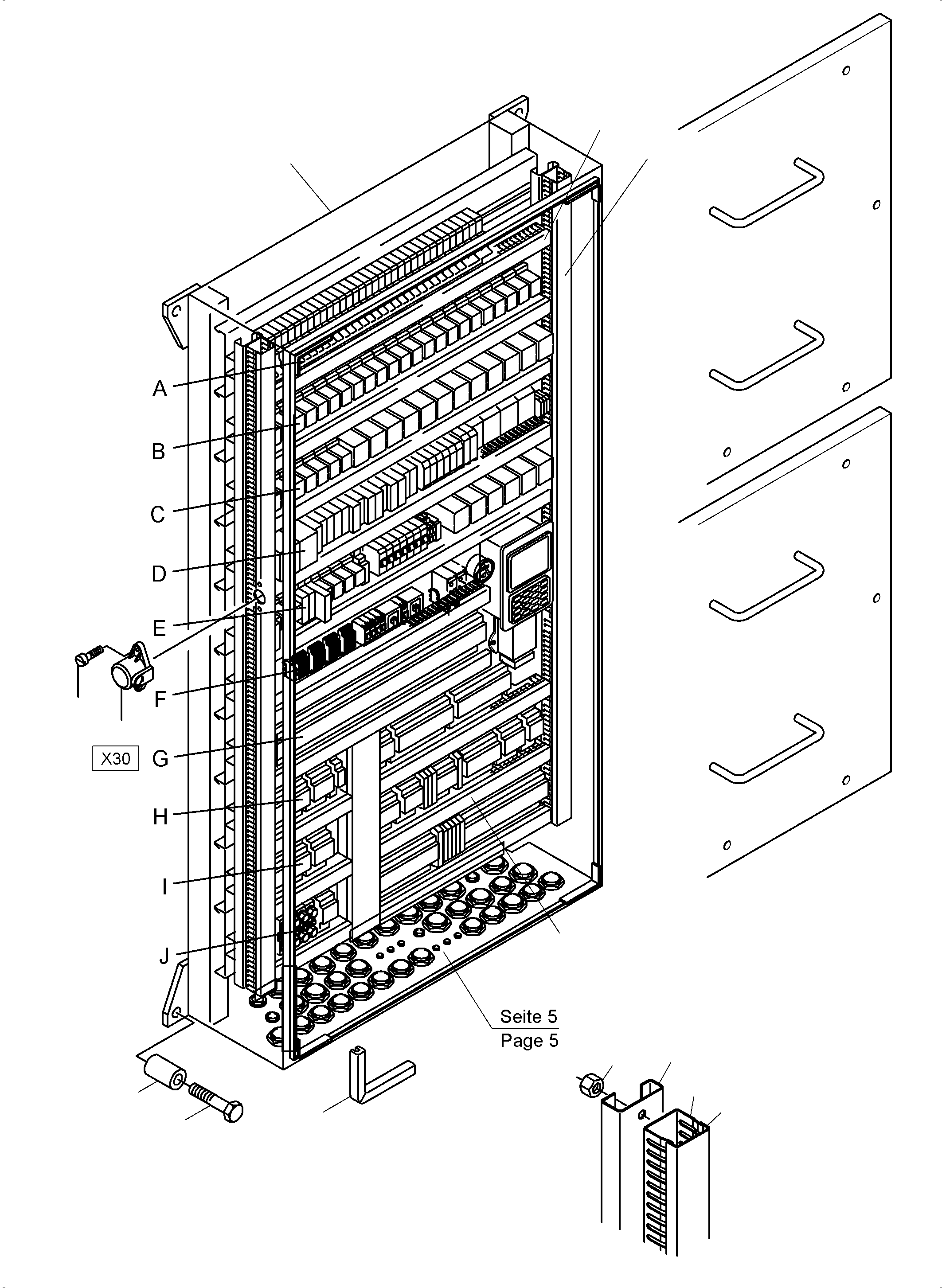 Komatsu parts book diagram for PC3000-6 S/N 46247: MAIN SWITCH BOX X2