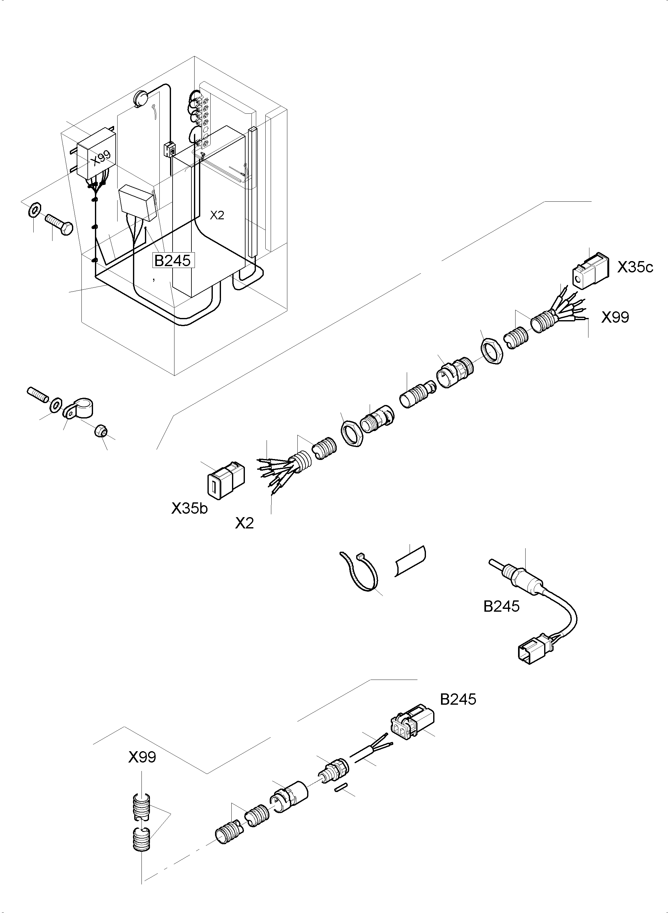 Komatsu parts book diagram for PC3000-6 S/N 46247: ELECTRIC - CAB SUPPORT KOMTRAX